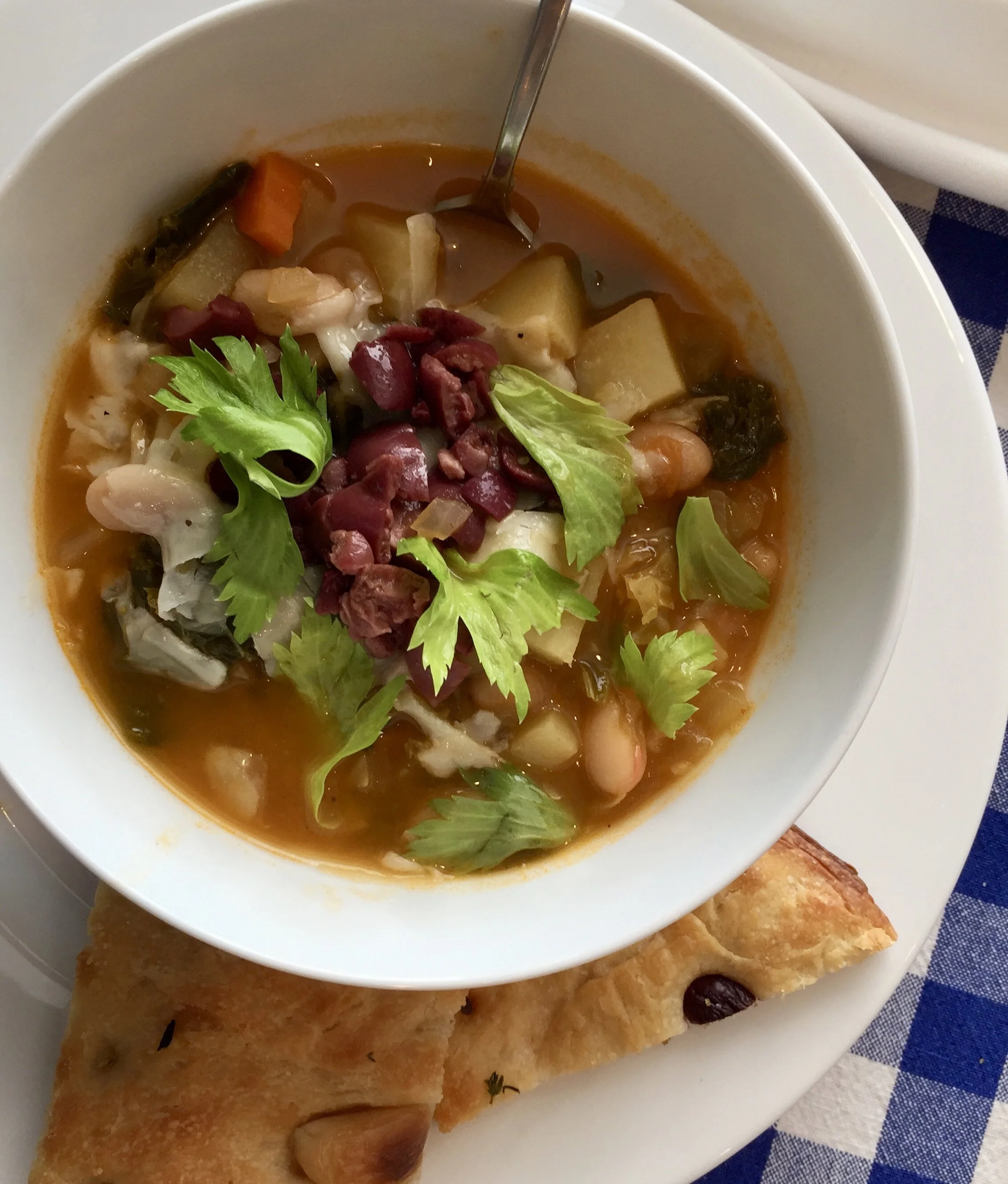 Cooling Tuscan bean soup