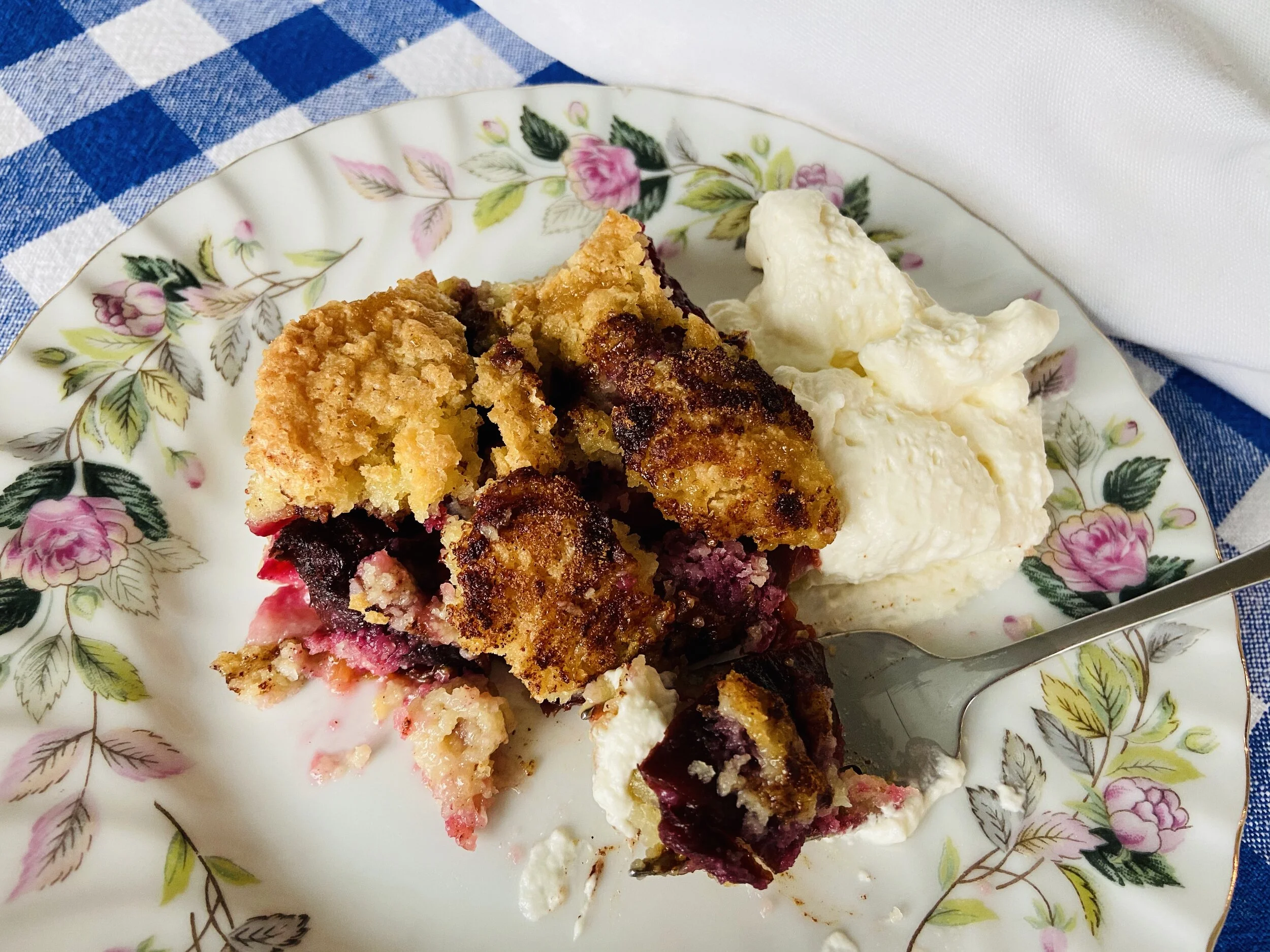 RBG and plum torte