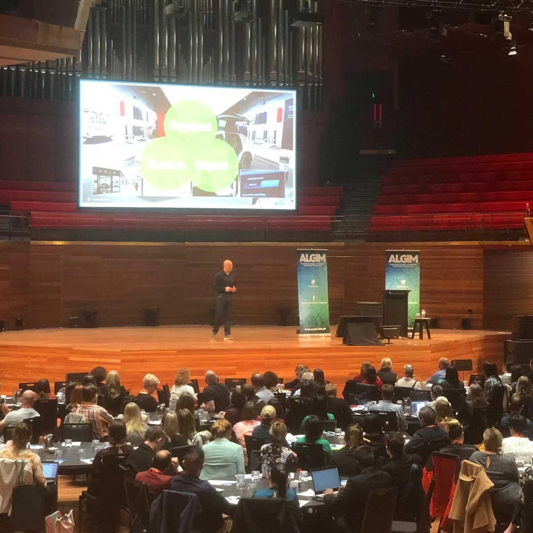 Russ keynotes for ALGIM at the beautifully refurbished Christchurch Town Hall.