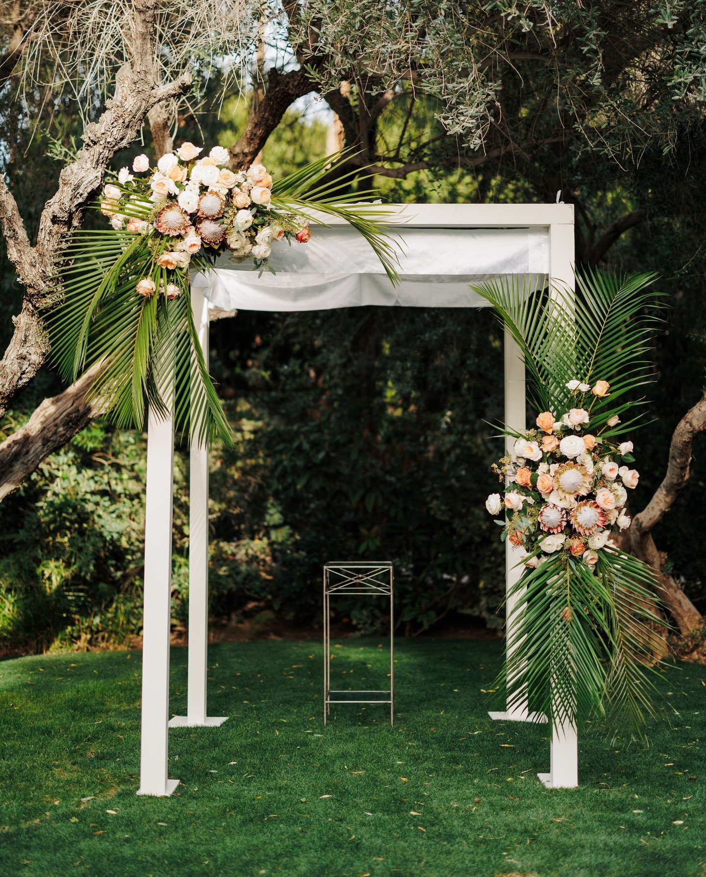 A beautiful chuppah made up of blush roses, white ranunculus, and vibrant green palm fronds.
...
#artisaninspiration #palmspringswedding #artisanevents #artisaneventfloraldecor #weddingceremony