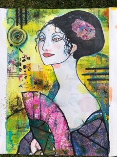 WORKSHOP: Gel Plate Printing Patterned Portrait Stunners