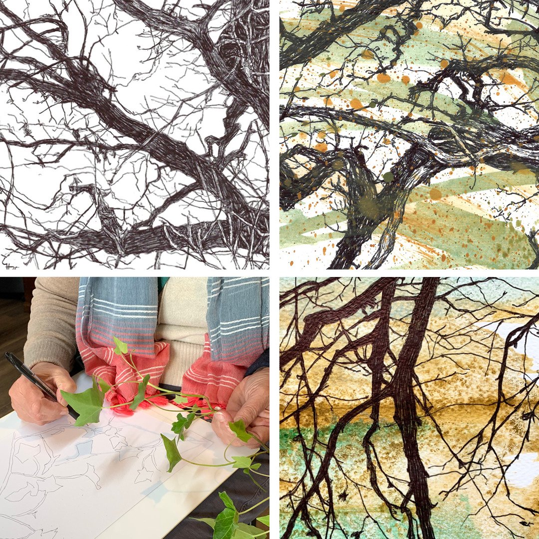 WORKSHOP: Drawing Nature's Patterns-Ballpoint Pen & Washes