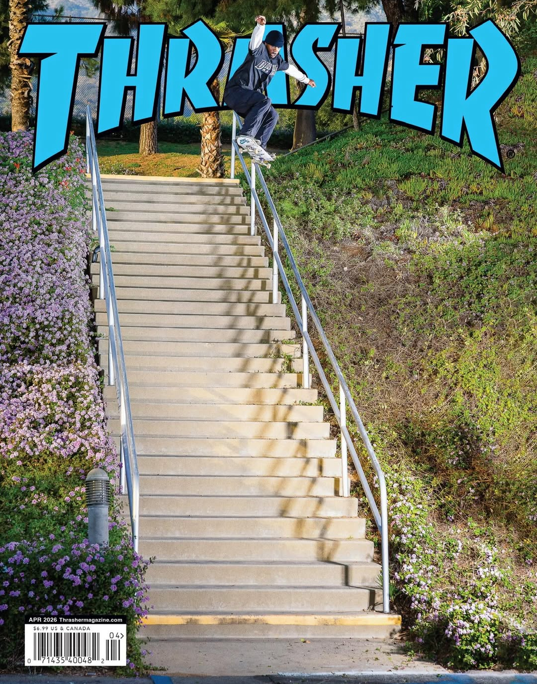 thrasher magazine dashawn jordan april 2026 26 cover april nike sb thunder trucks lazer flip 5-0 grind atiba jefferson