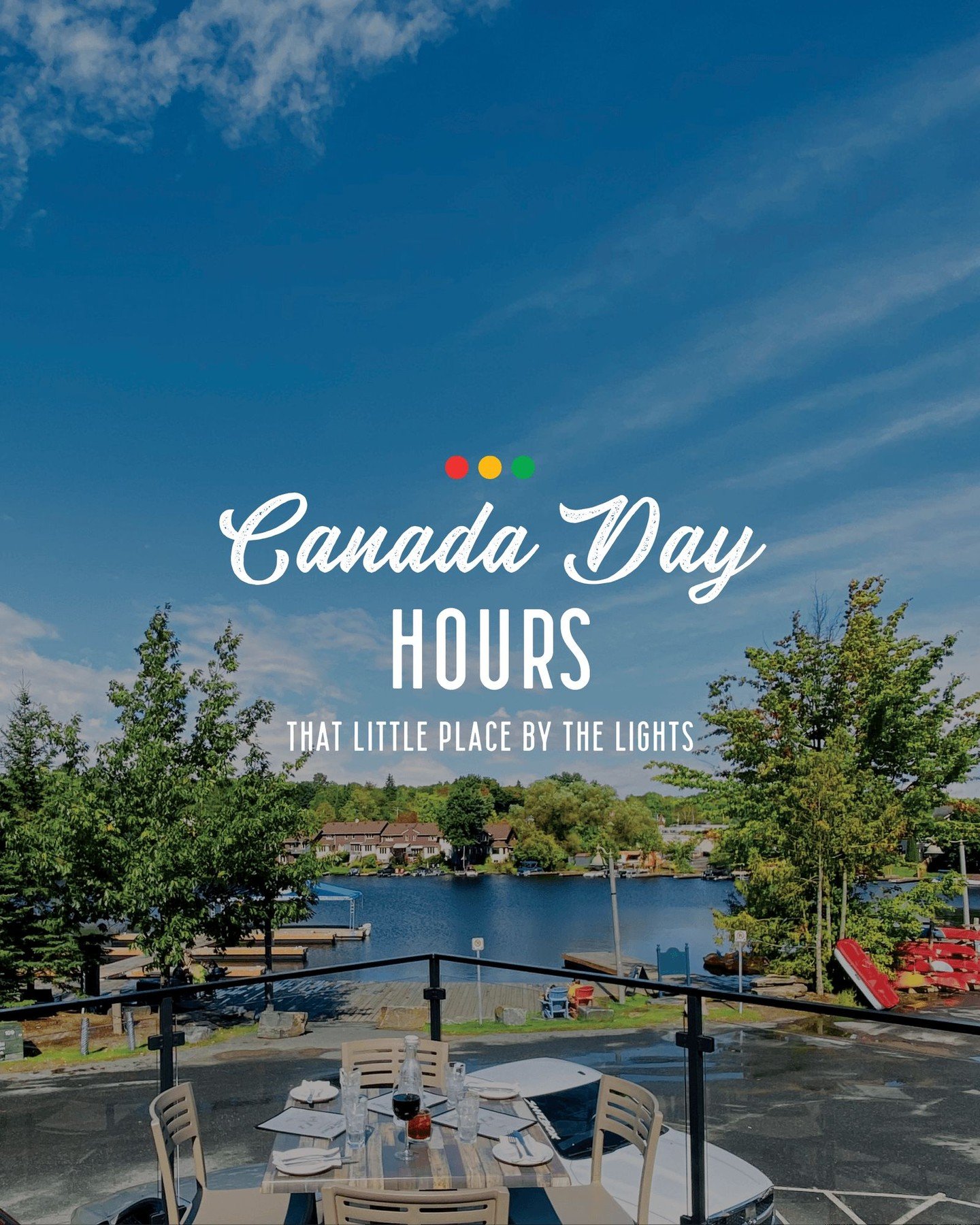 📣 That Little Place By The Lights Will be OPEN on Canada Day! 🇨🇦🎇

Join us here on the patio and soak up the vibrant atmosphere of River Mill Park as you delight in refreshing beverages and authentic, house-made Italian dishes!

We can&rsquo;t wa