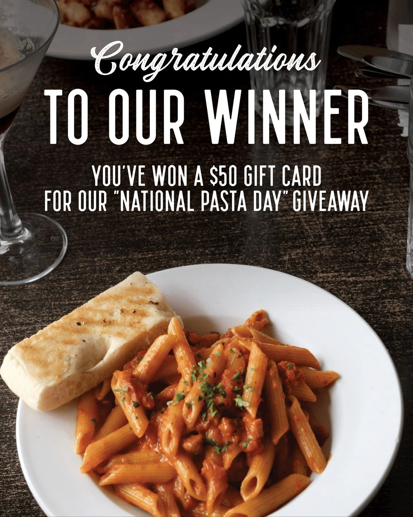 🎉 Bravo to our National Pasta Day Giveaway winner, Keri-Lyn! 
Time to indulge in your favourite plate of pasta and other mouthwatering LP classics! 🍝
#AuthenticItalianFood #MuskokaRestaurant #HuntsvilleRestaurant #MuskokaLife #Muskoka #MuskokaTak