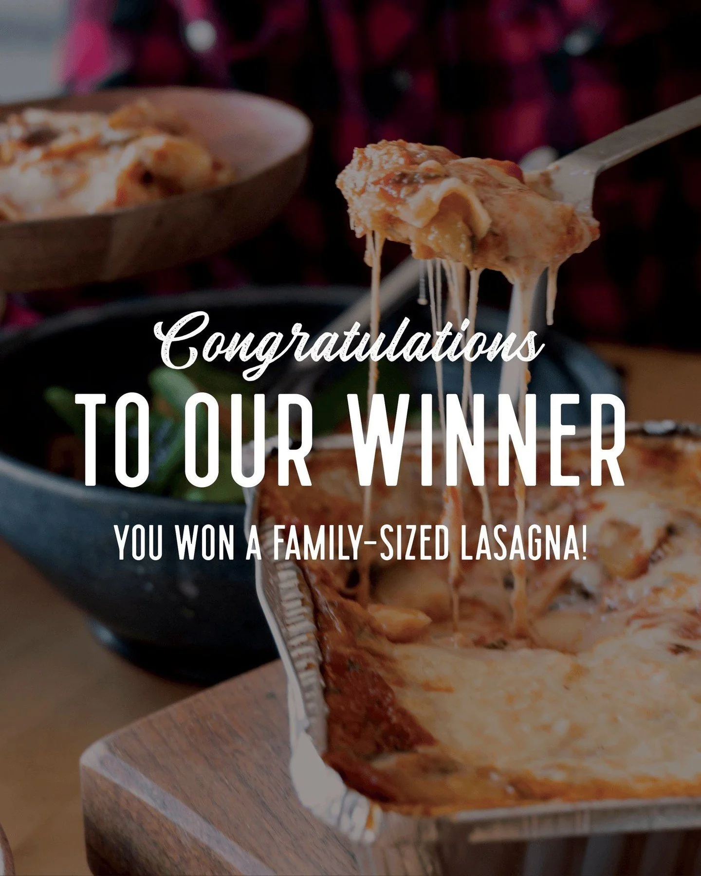🎉 Bravo to our family-sized lasagna winner, Bill W! 

We hope you and your family enjoy this LP classic, made with ❤️ by Nonna! 

#AuthenticItalianFood #MuskokaRestaurant #HuntsvilleRestaurant #MuskokaLife #Muskoka #MuskokaTakeOut #HuntsvilleOntario