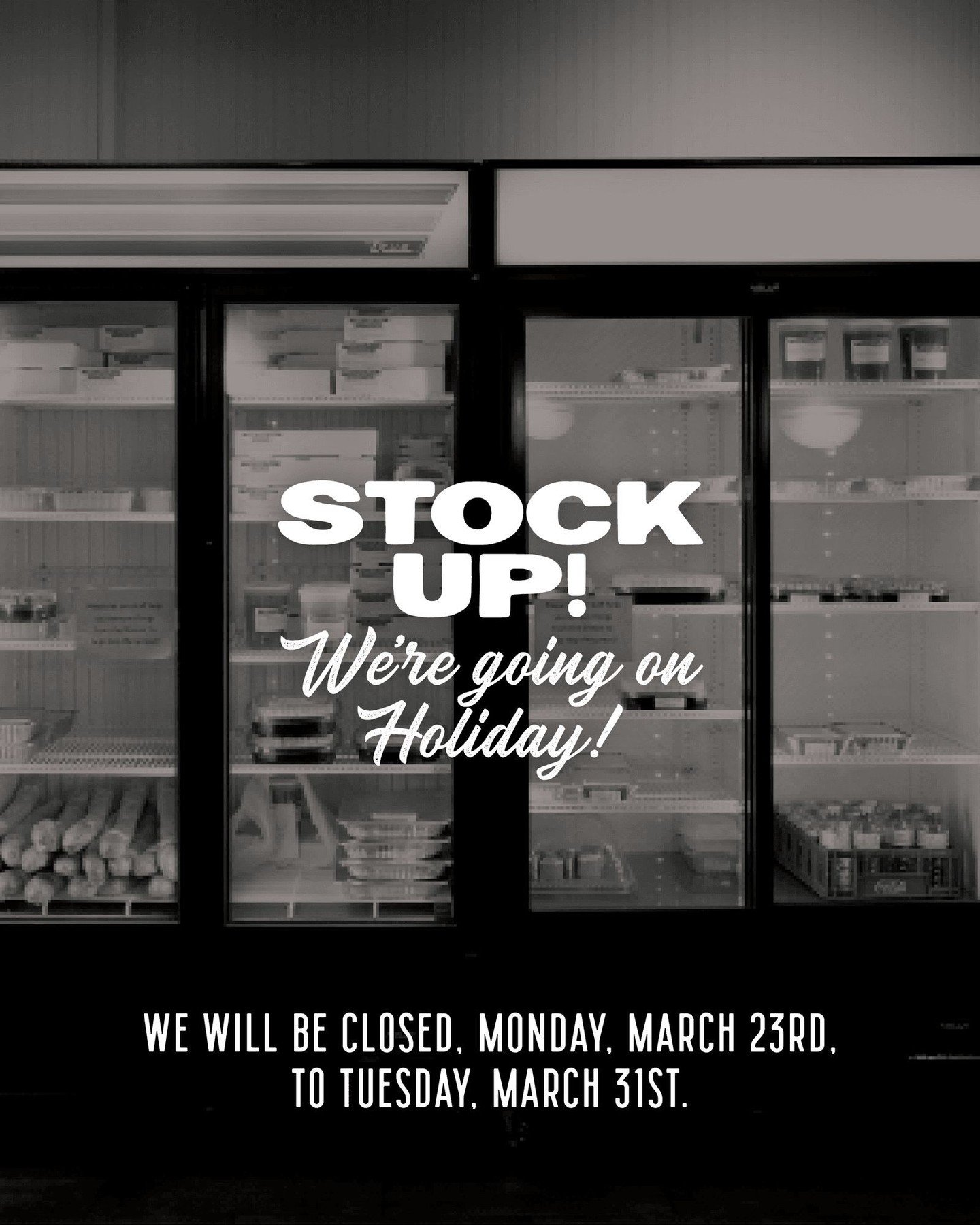 We will be CLOSED from Monday, March 23rd, to Tuesday, March 31st, for a little spring vacation! 

Don&rsquo;t worry&mdash;we&rsquo;ll be back on Wednesday, April 1st, ready to serve up some authentic Italian food handmade with ❤️. In the meantime, s