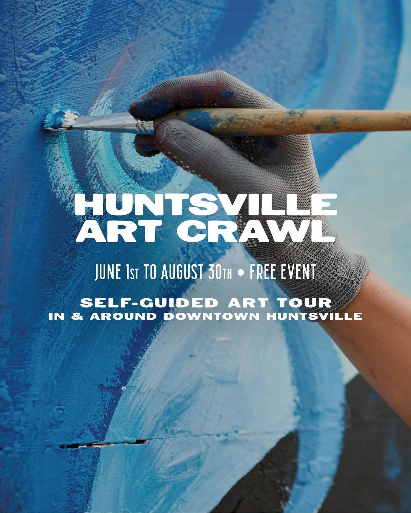 The Huntsville ART CRAWL is a free self-guided art tour in and around Downtown Huntsville!

Create your own free art crawl experience by touring local businesses, galleries and studios which feature exhibits, demos and interactive experiences by loca