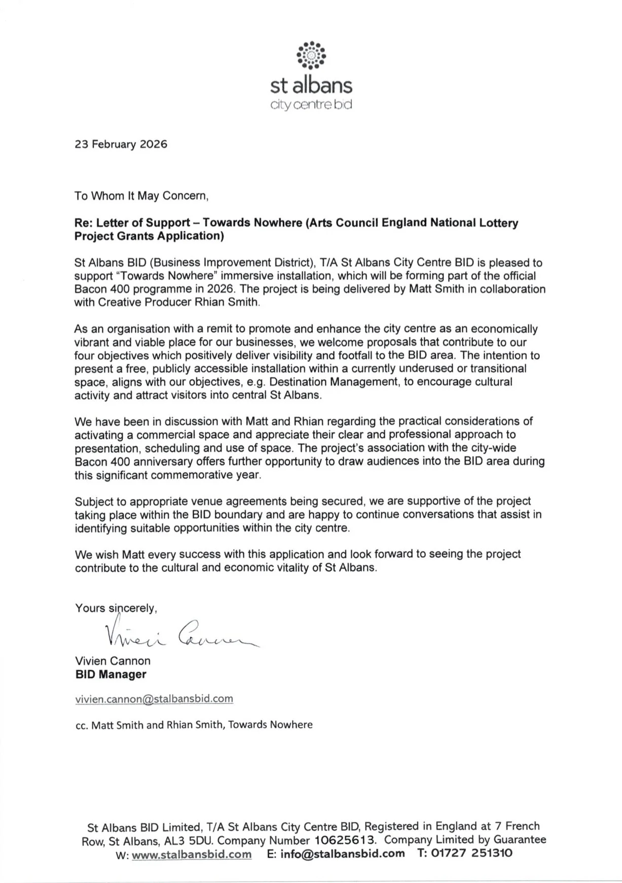 ST ALBANS BID (Business Imporvement District)