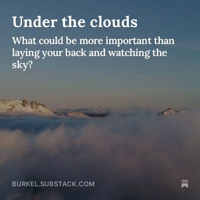 &quot;The thick cloud still hangs over the hills today.

The air feels damp.

As I sit here at my desk by the window, on the shady side of the house, I am more aware of the changing daylight simply because there is less of it in this room.&quot;

☁️☁