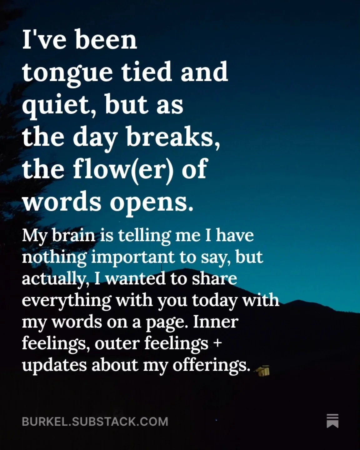 Hello ❤️ I took a bit of a break from substack for the last 6 weeks or so, but yesterday I sat down and poured out a long post, so I guess I have things to say again 🙂&zwj;↕️

This one is a more personal update about my life and inner world (classic