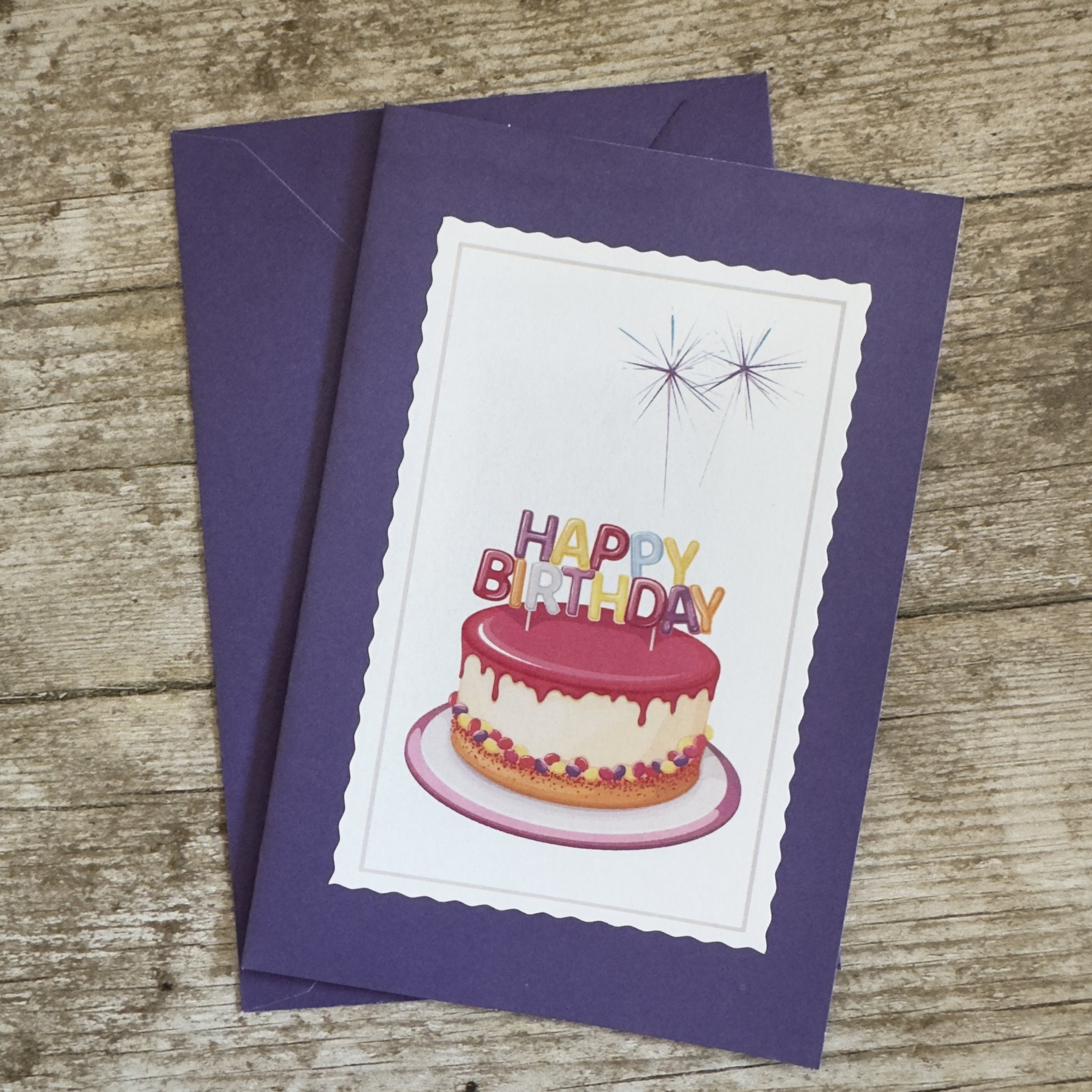 Carte de voeux artisanale, format A6 double, avec enveloppe assortie.