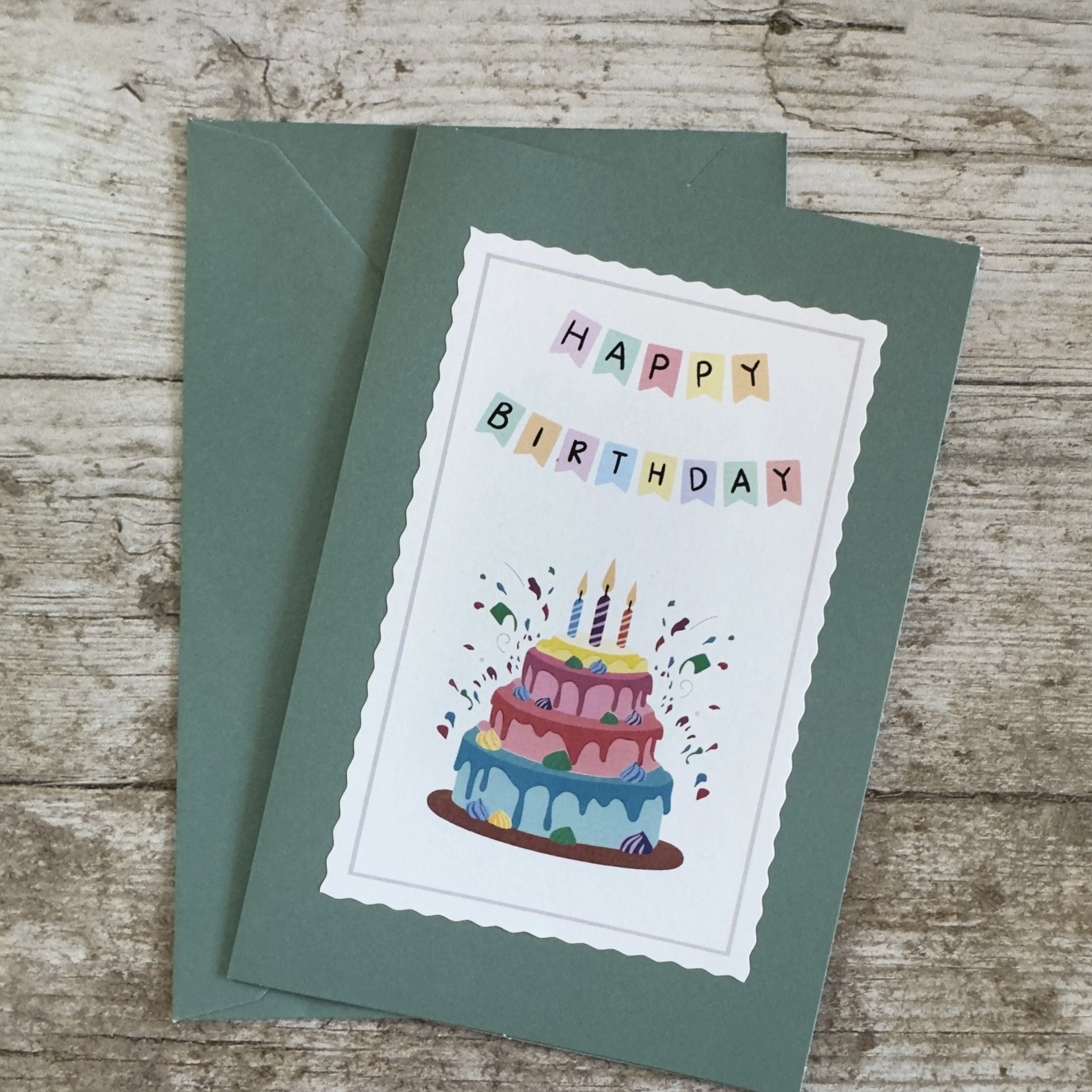 Carte de voeux artisanale, format A6 double, avec enveloppe assortie.