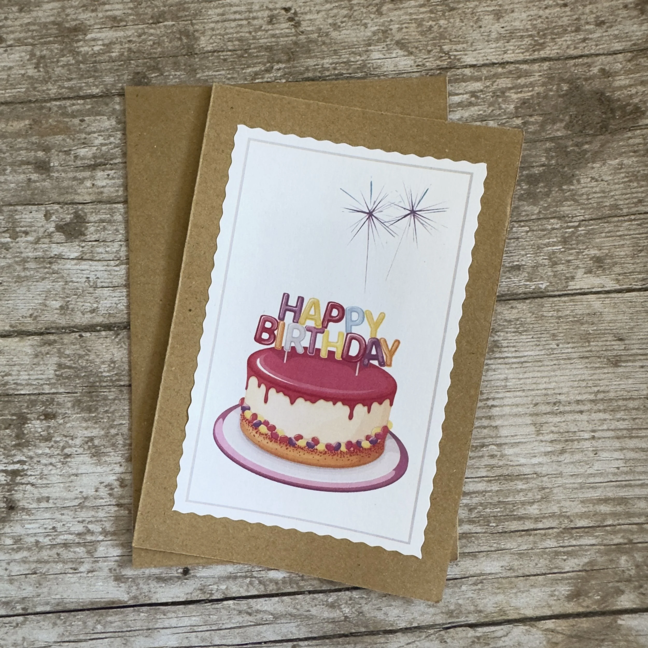 Carte de voeux artisanale, format A6 double, avec enveloppe assortie.