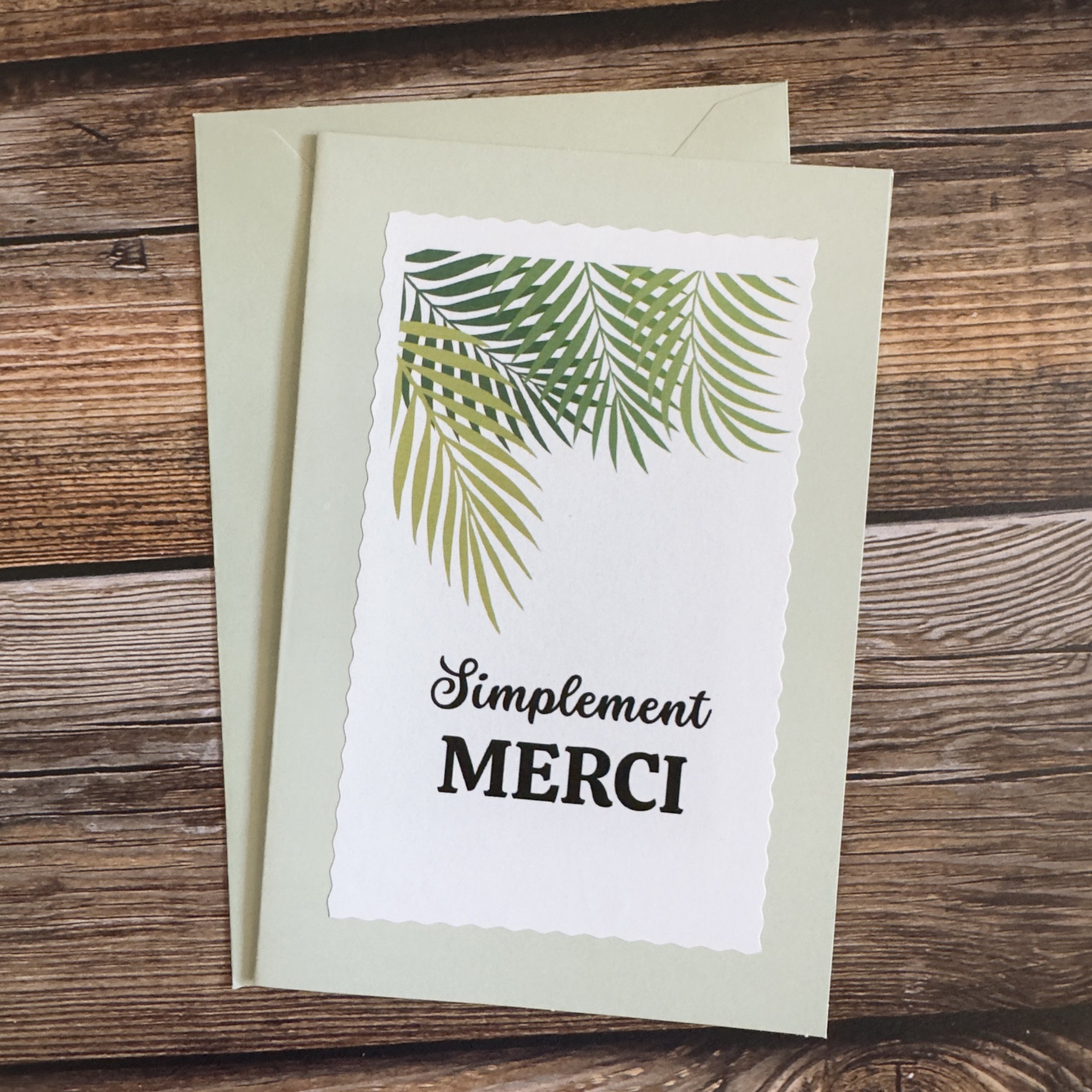 Carte de voeux artisanale, format A6 double, avec enveloppe assortie.