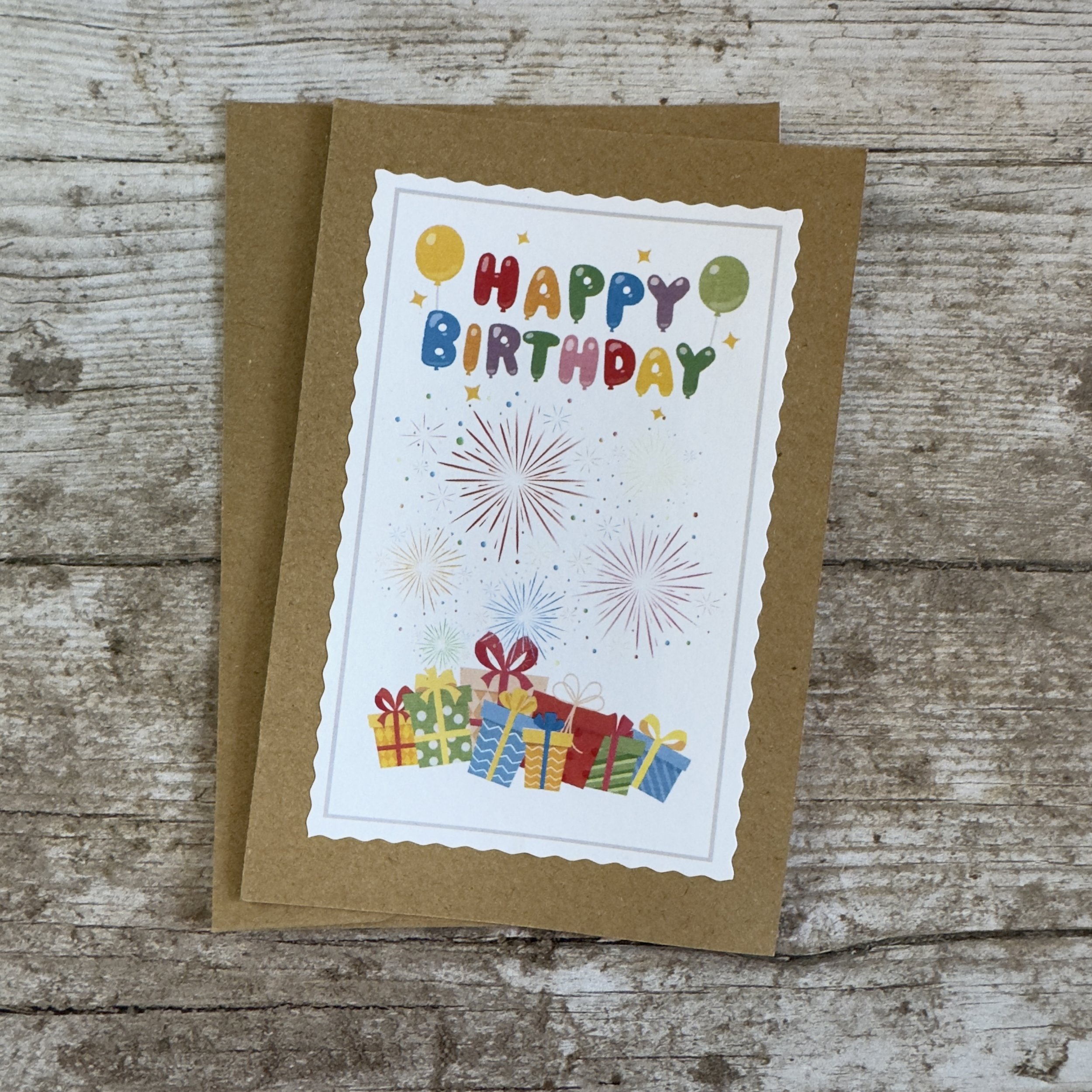 Carte de voeux artisanale, format A6 double, avec enveloppe assortie.