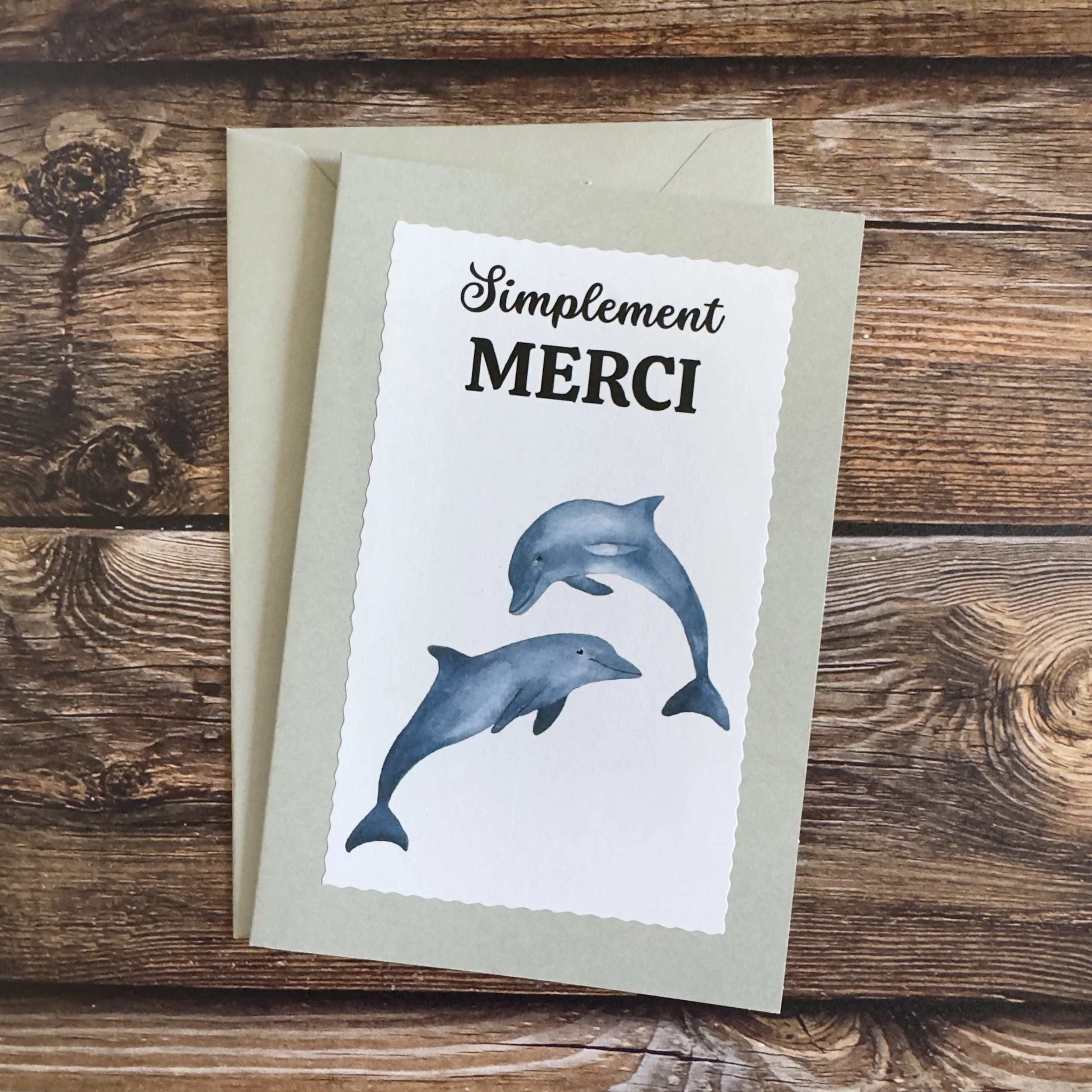 Carte de voeux artisanale, format A6 double, avec enveloppe assortie.