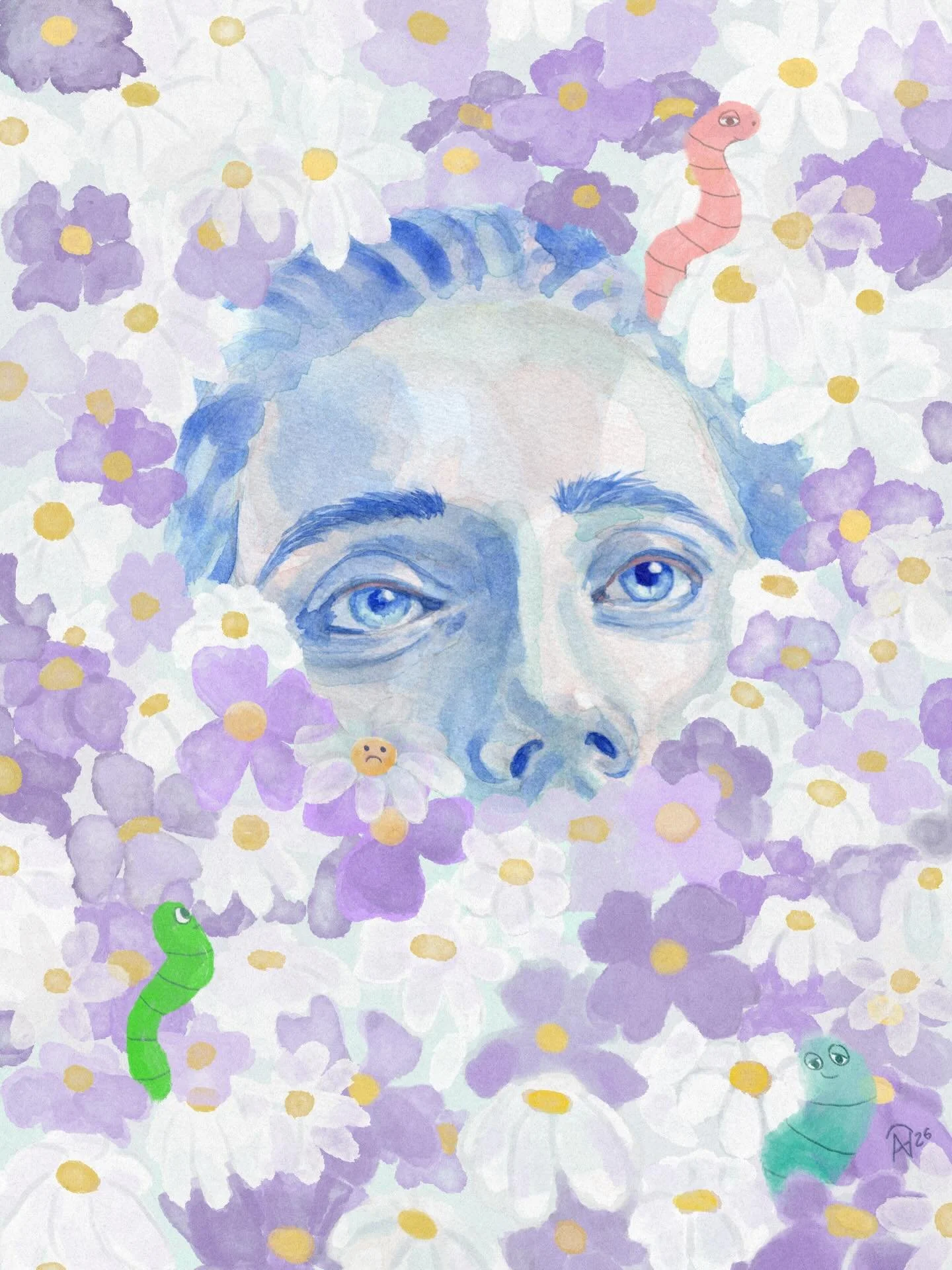 🌸🙃🌼

#watercolor #aquarelle #watercolorart #watercolorportrait #contemporaryart