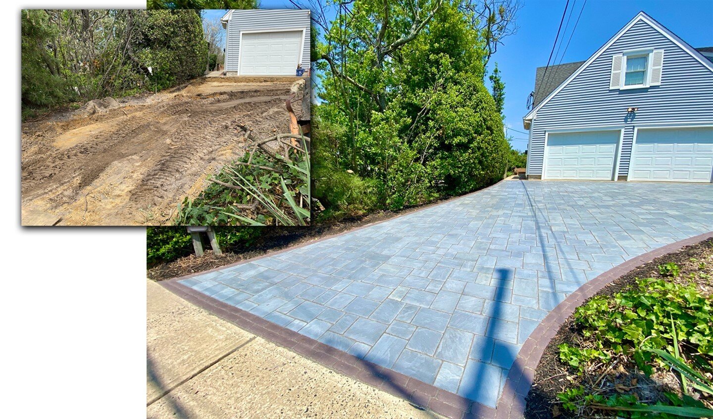 A beautifully laid hardscape at this Avon-By-The-Sea residence transforms this entrance to something distinguished but inviting. 

(732) 833-7702 |  www.Downtoearthlandscaping.com