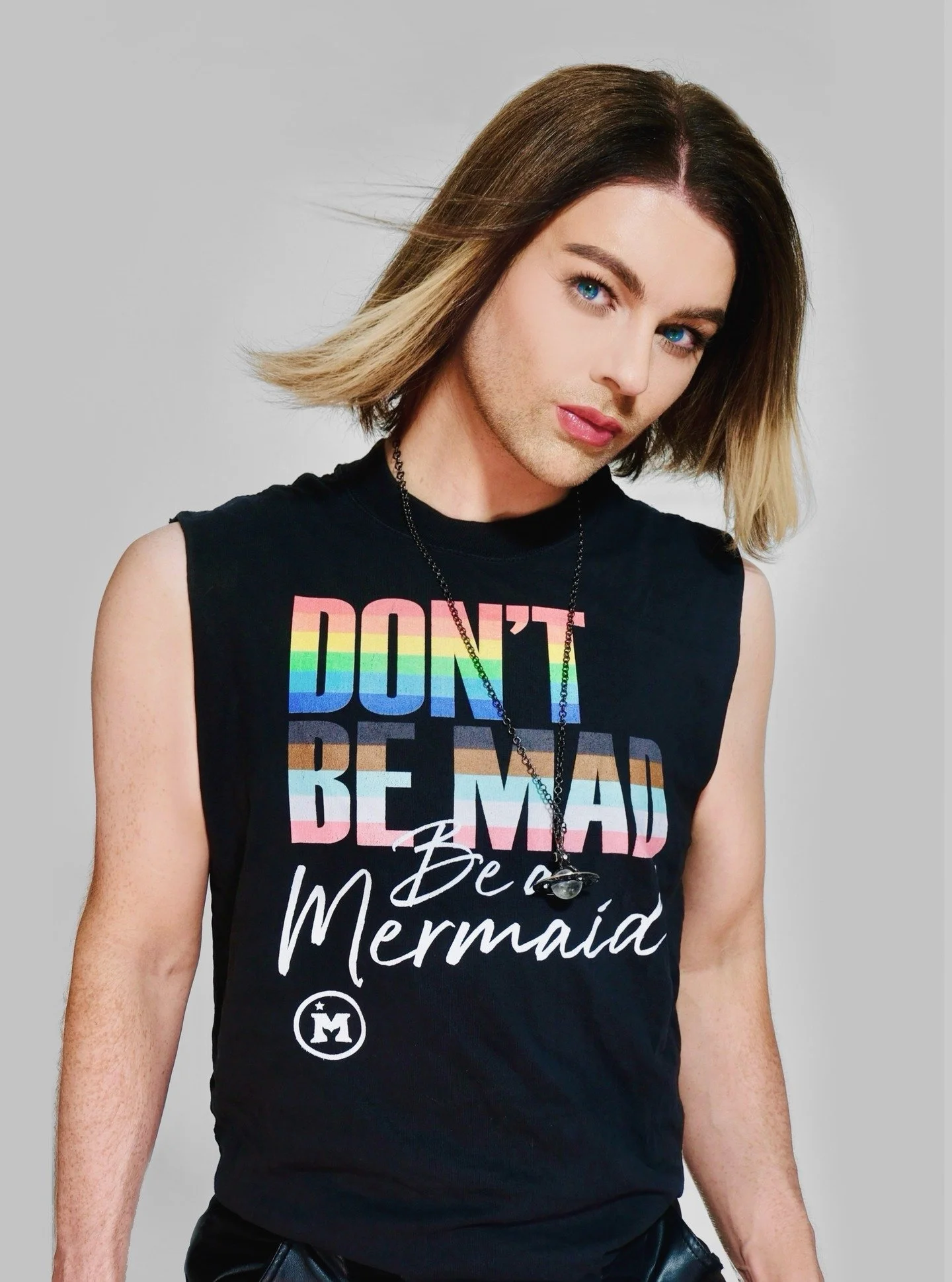 Still obsessed with the merch we created for @mermaidsgender with @merchify.me ✨ Don&rsquo;t be mad, be a mermaid&hellip; Tea on the T!
