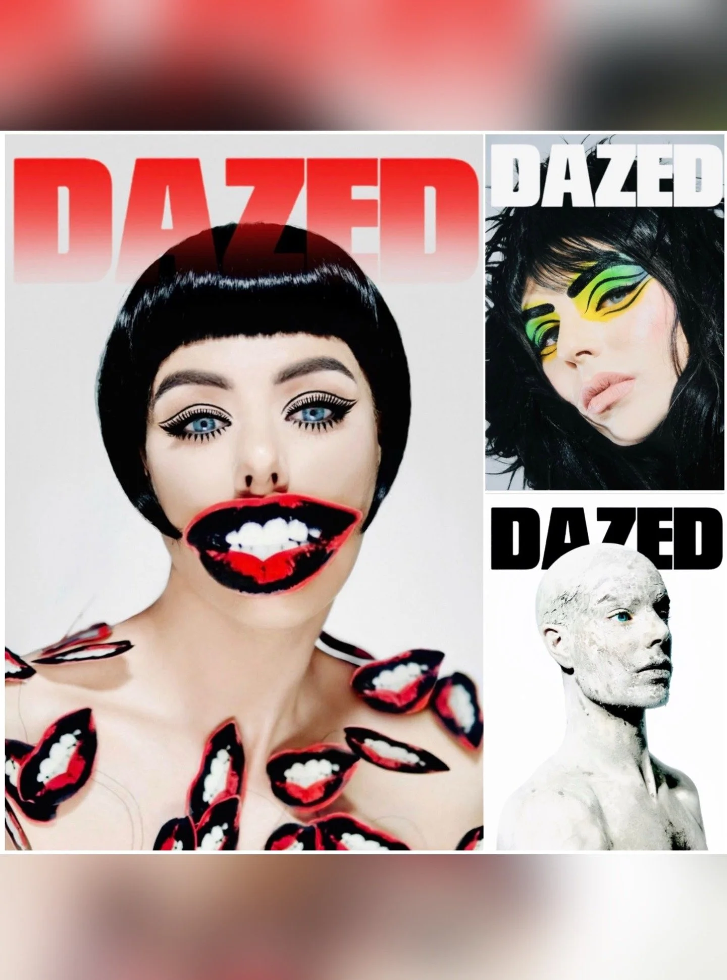 My first ever casting was for Dazed over two decades ago and as I mentioned in the last post, I wanted to recreate and homage some of my fav covers. I thought these were so different to my portfolio but were interesting colour stories, so I did them 