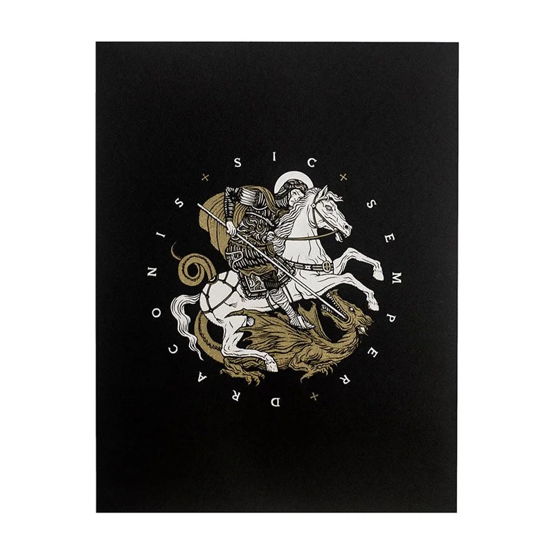 Sic Semper Draconis Print - Black and Gold
