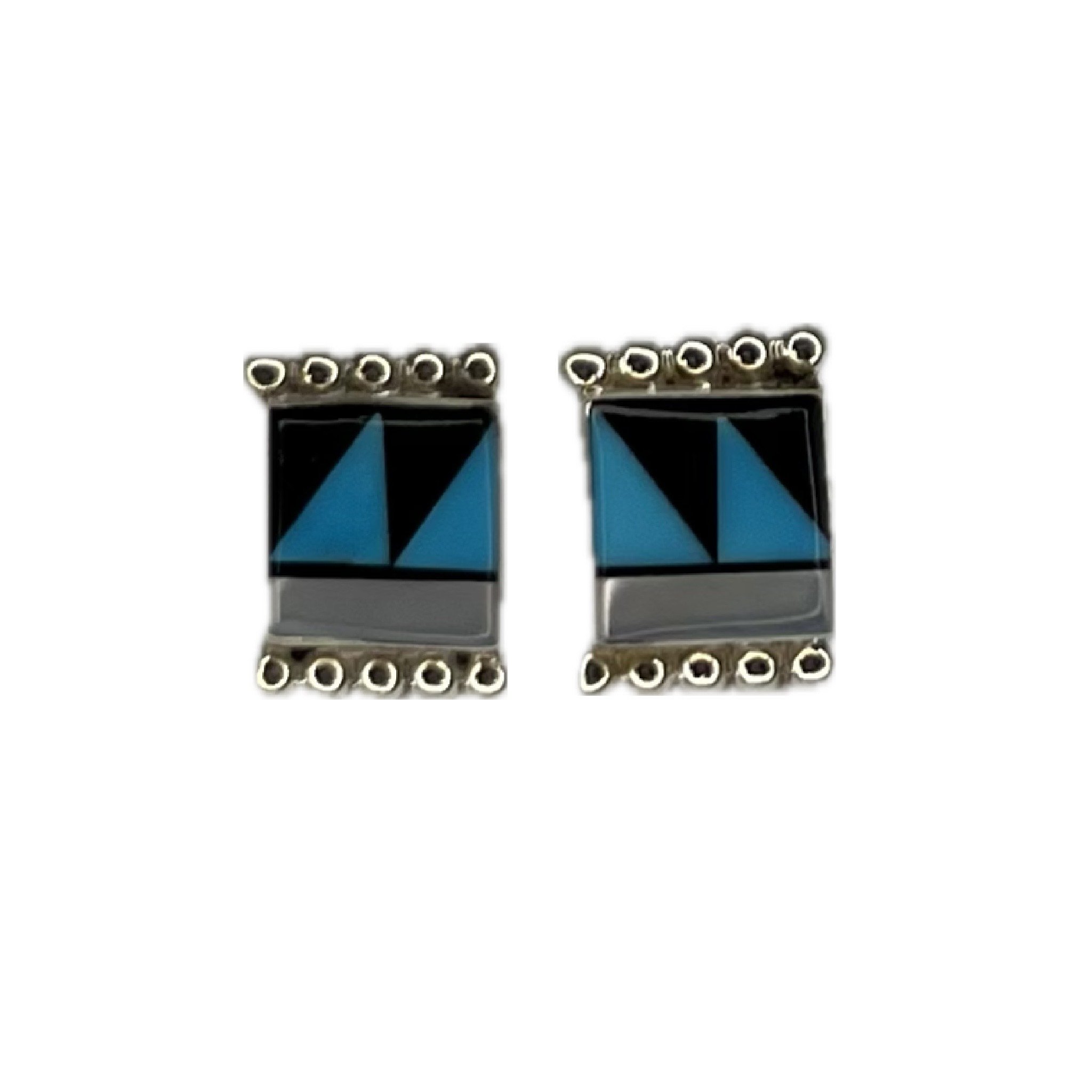 Zuni Multi-Stone Precision Inlay Earrings