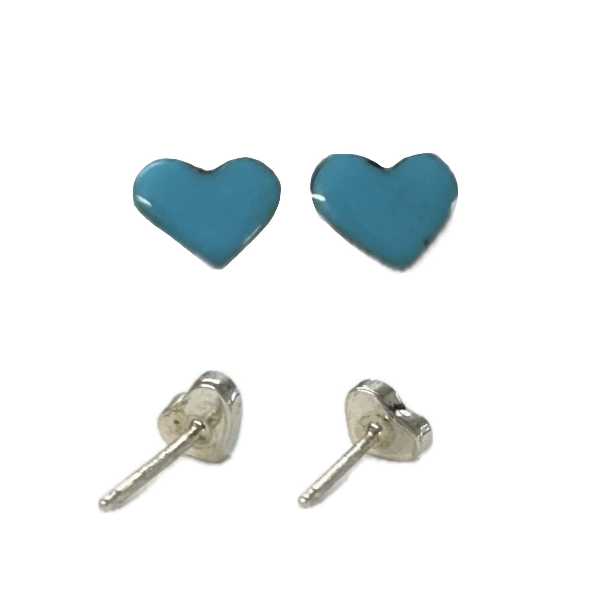 Turquoise Heart Earrings/Sterling Silver