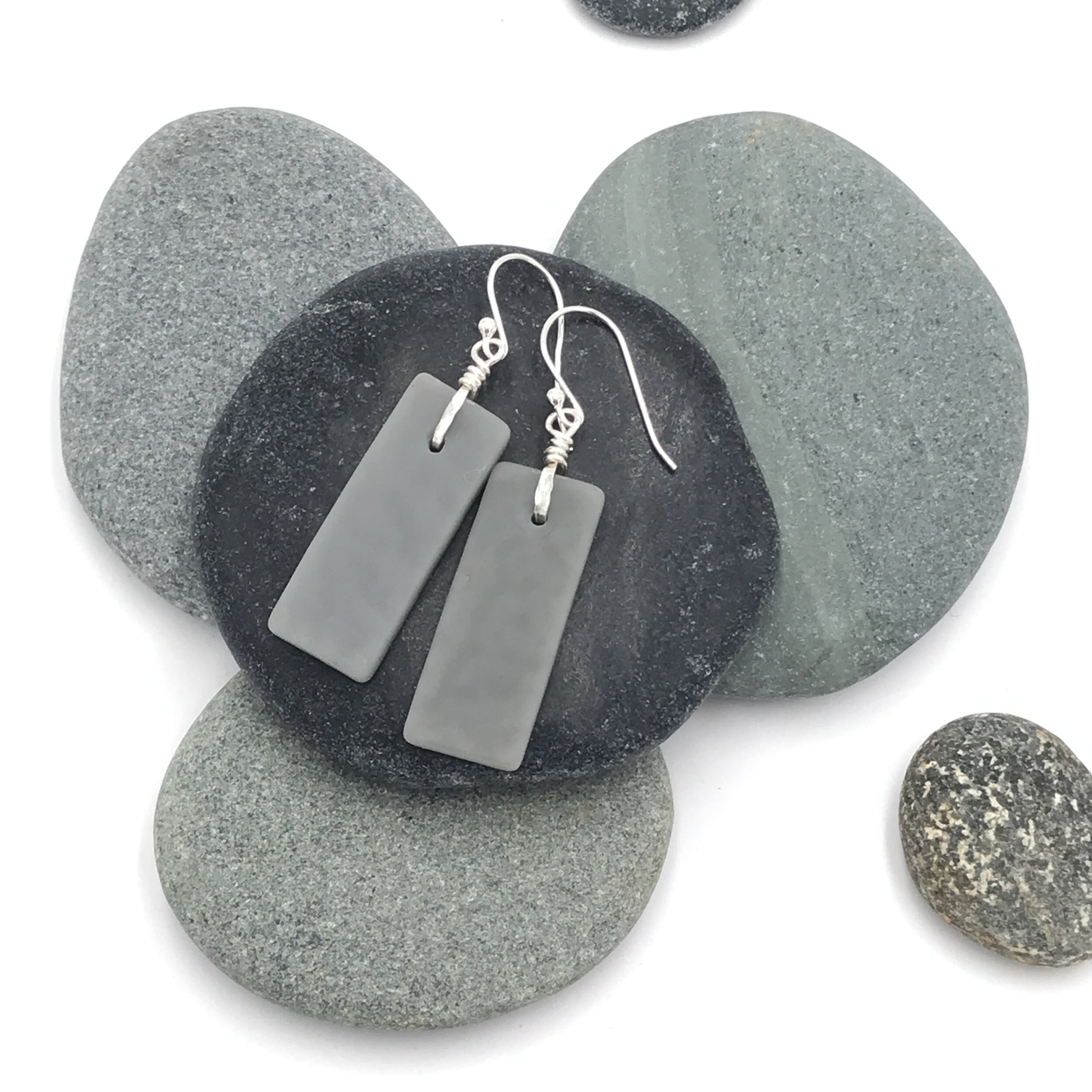 Matte Grey Glass and Silver
