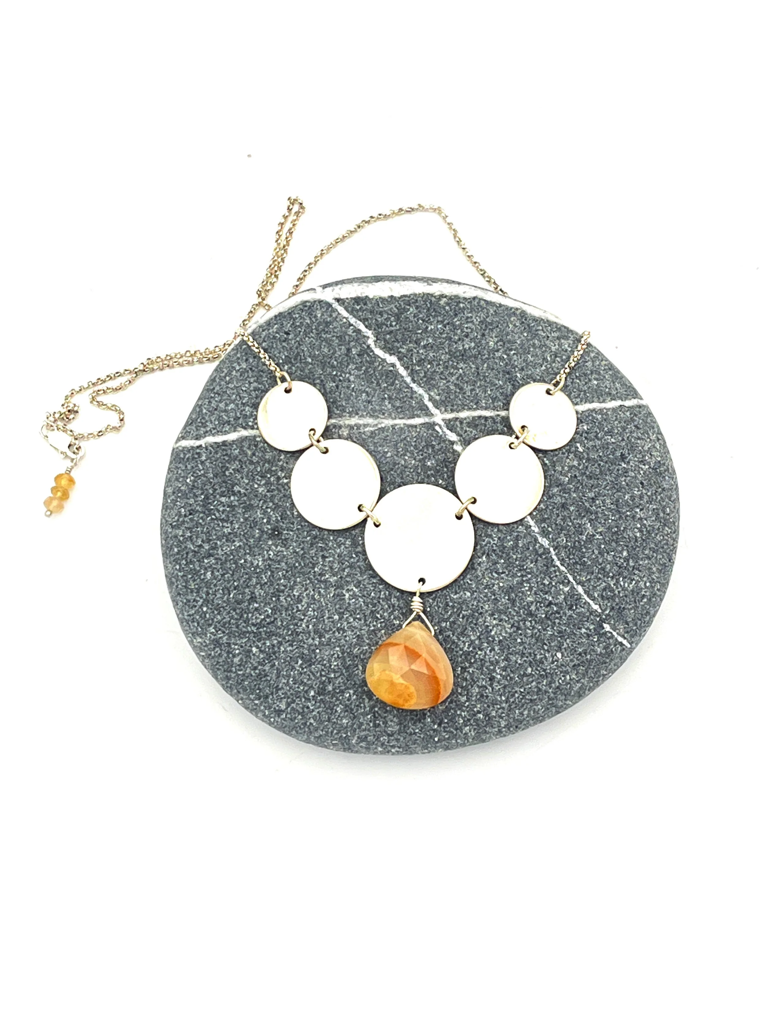 5 Moon and Sun Agate Necklace