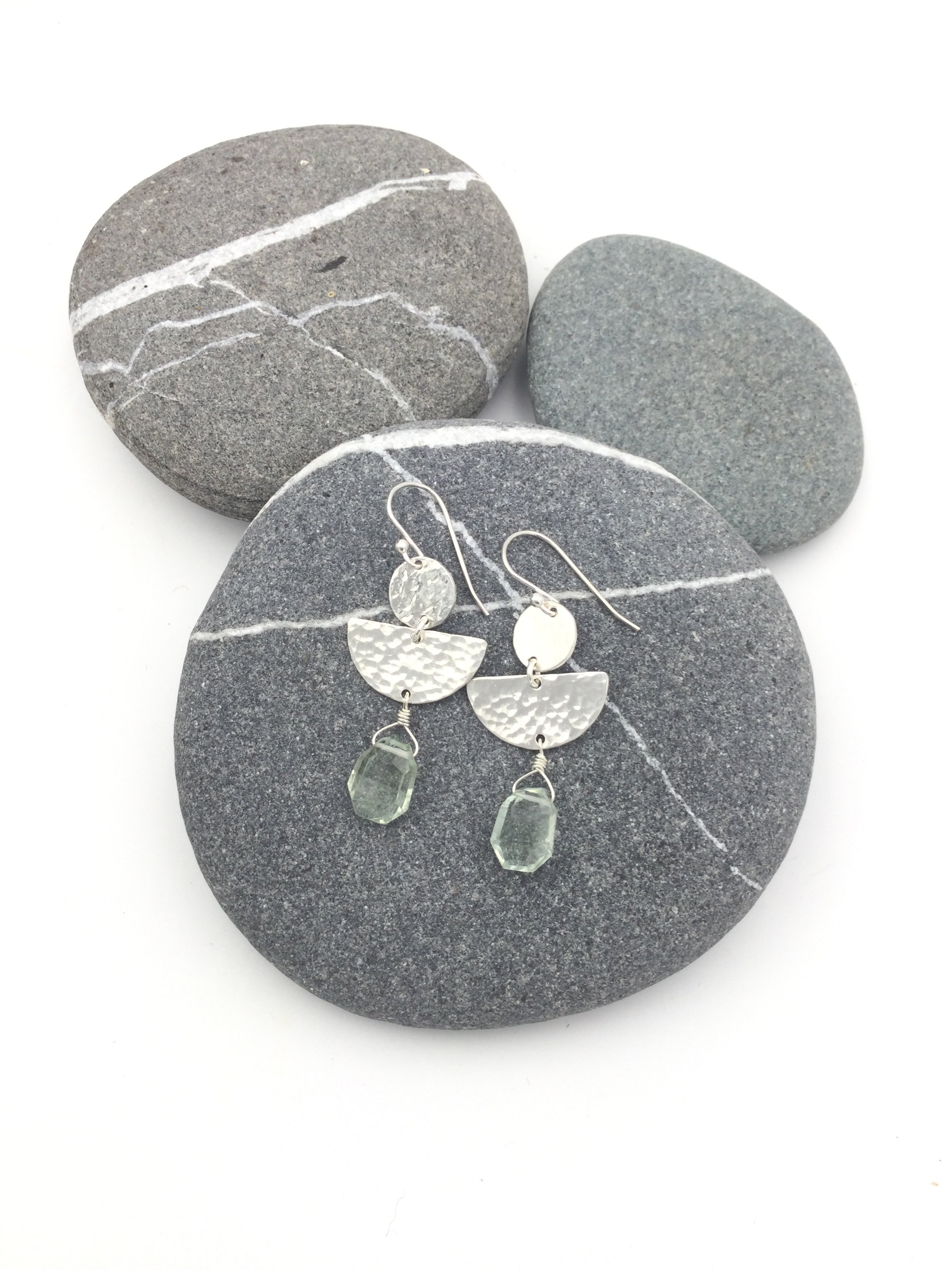 Sphere and Half moon with Green amethyst