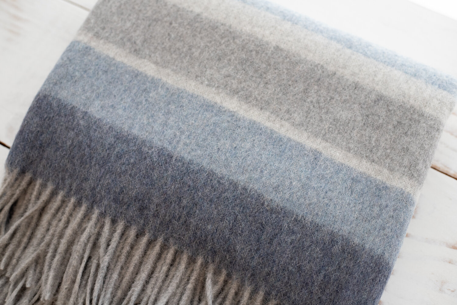Devon Throw - Blueberry and Grey Stripes