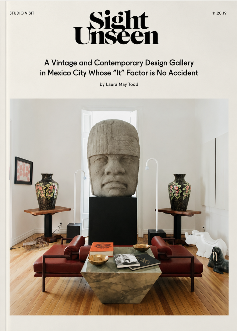 Sight Unseen article about Chic by Accident and Emmanuel Picault’s Mexico City design gallery, published in 2019.