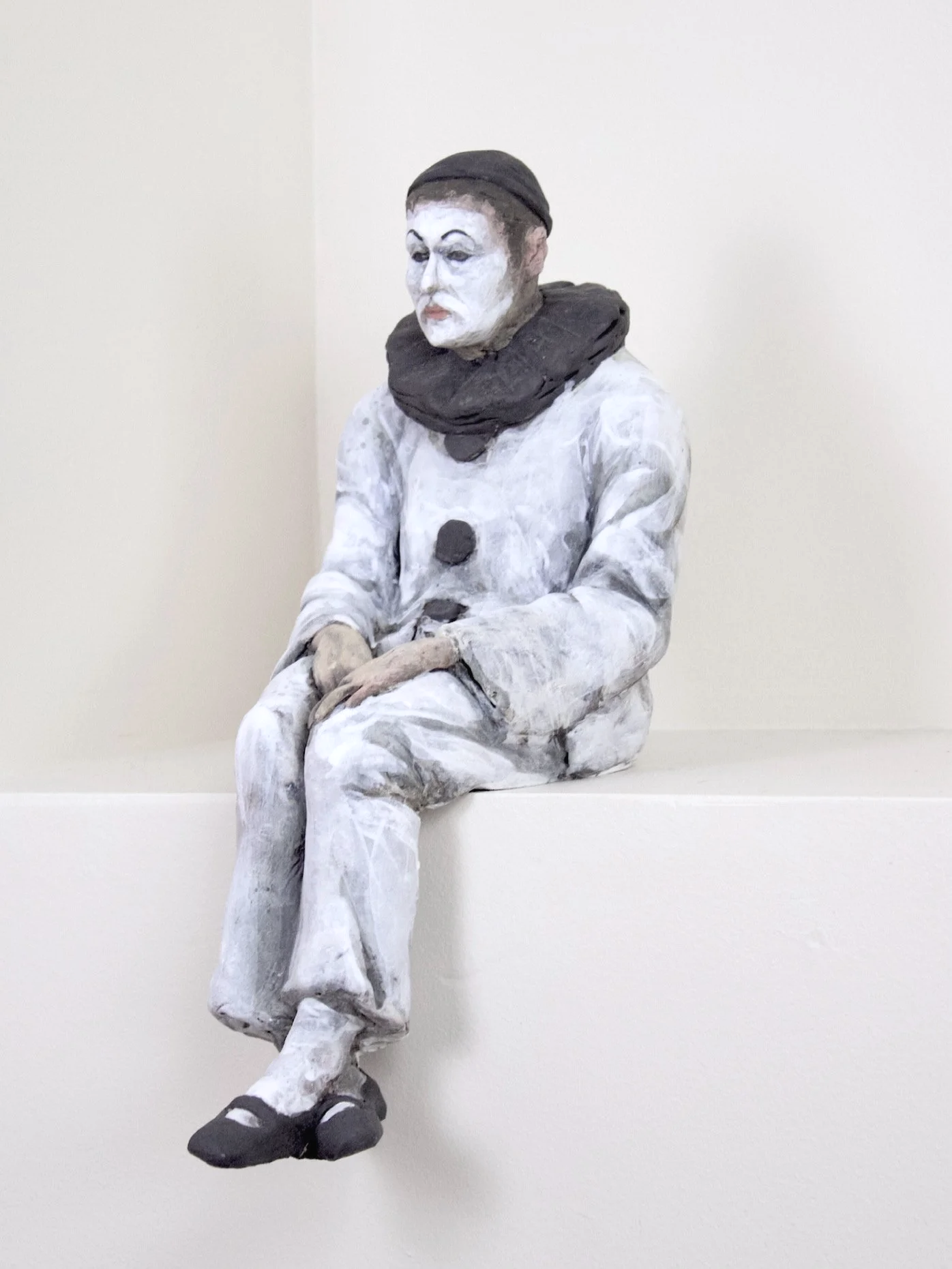 Pierrot, 2025. Stoneware and Underglaze. 15 x 6 x 9 inches