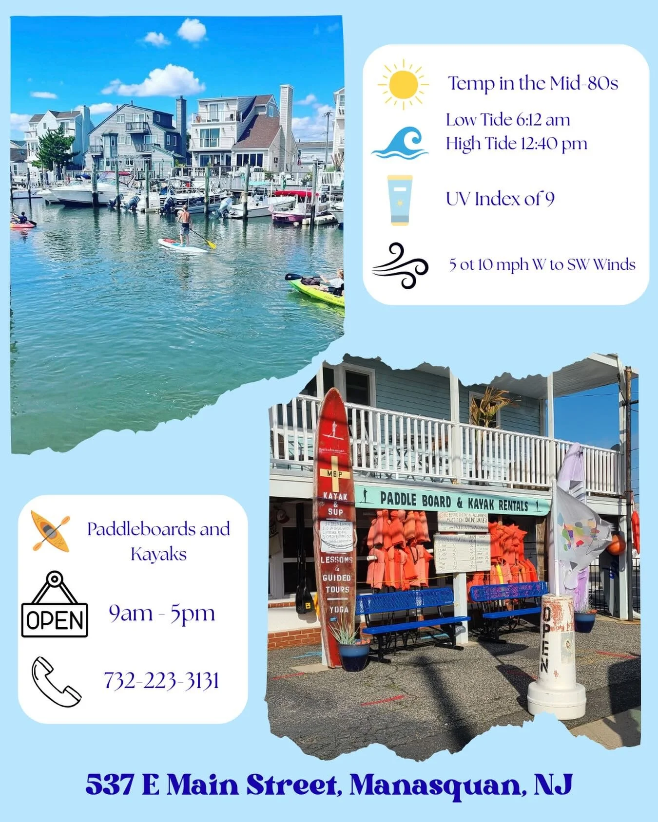 Open Saturday and Sunday 9am to 5pm! Stop by for a paddle and enjoy the beautiful weather out on the water! #paddleout
