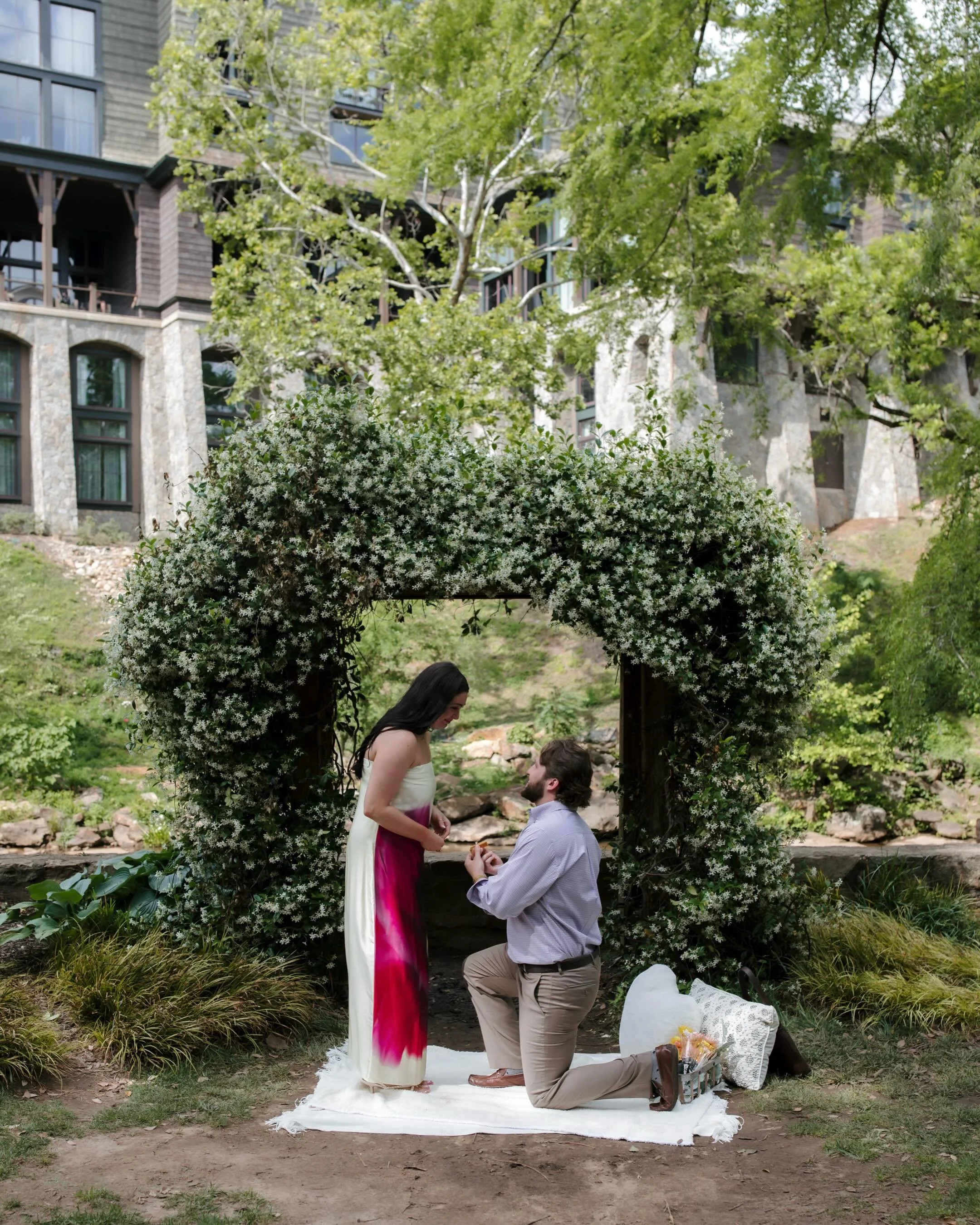 What Hannah thought was a night for drinks + birthday celebrations, turned into her proposal. Her family sat and watched from The Grand Bohemian + cheered when she said &ldquo;yes!!&rdquo;. B + H, time to plan a wedding!! 🍾