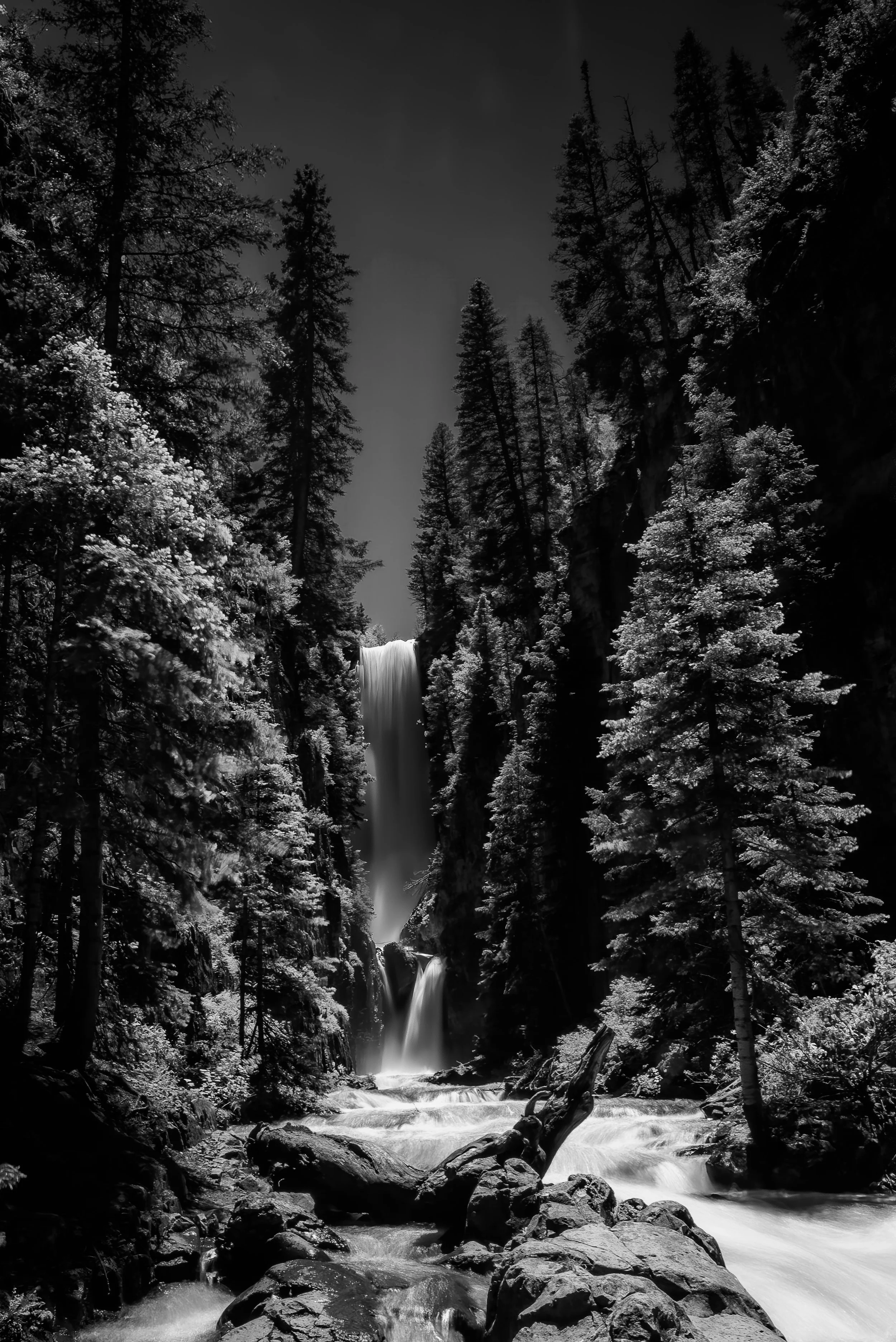 Mystic Falls, Telluride, Colorado, Black and White, Ames, Illium