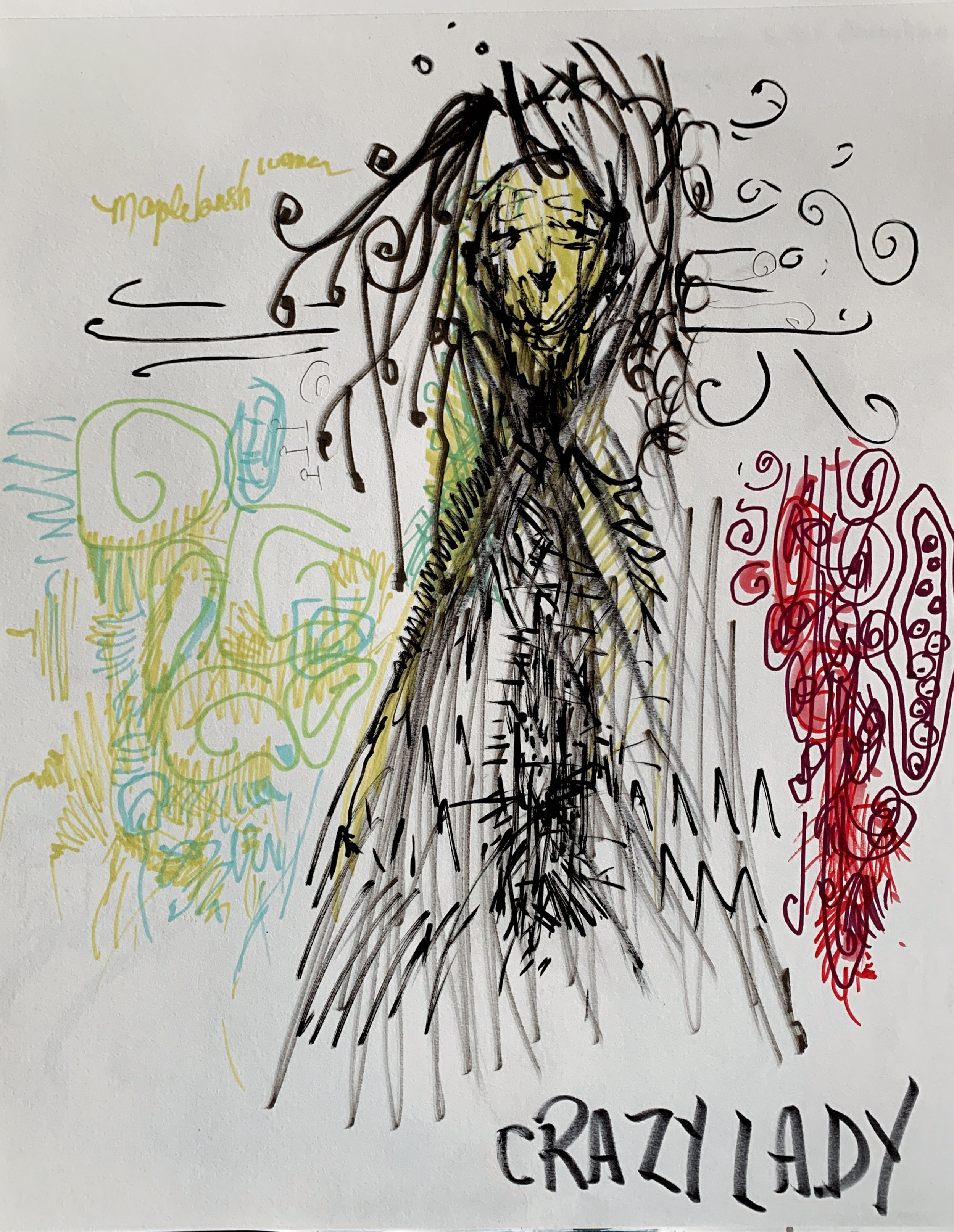 Crazy Lady, Mixed Media, 17in X 14in