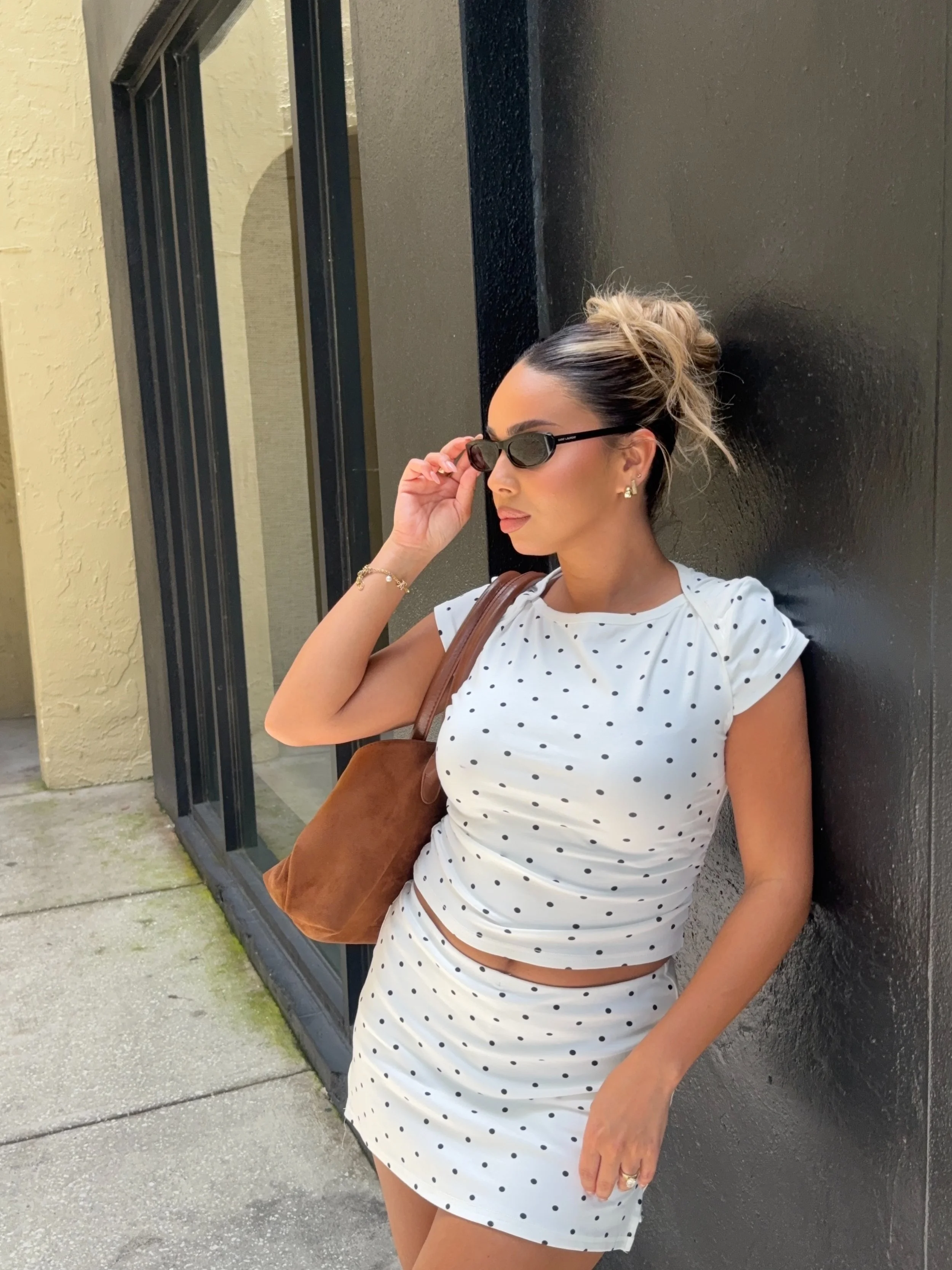 Out &amp; about🖤 Outfit link in bio + updo inspired by the queen @delaneychilds ✨