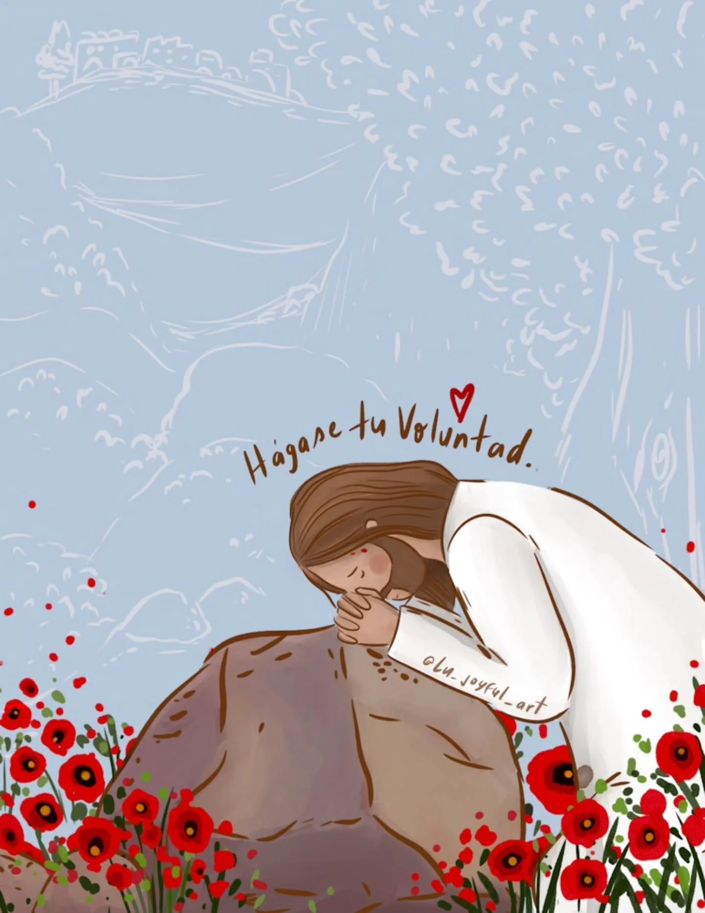 Tu voluntad, no la mia.❤️ tu voluntad en la tierra como en el cielo, siempre.

Estos son retratos digitales que he ido ilustrando por alg&uacute;n tiempo, algunos los he pintado a mano junto con las chicas de En su Mesa, y ya estoy lista para crear c