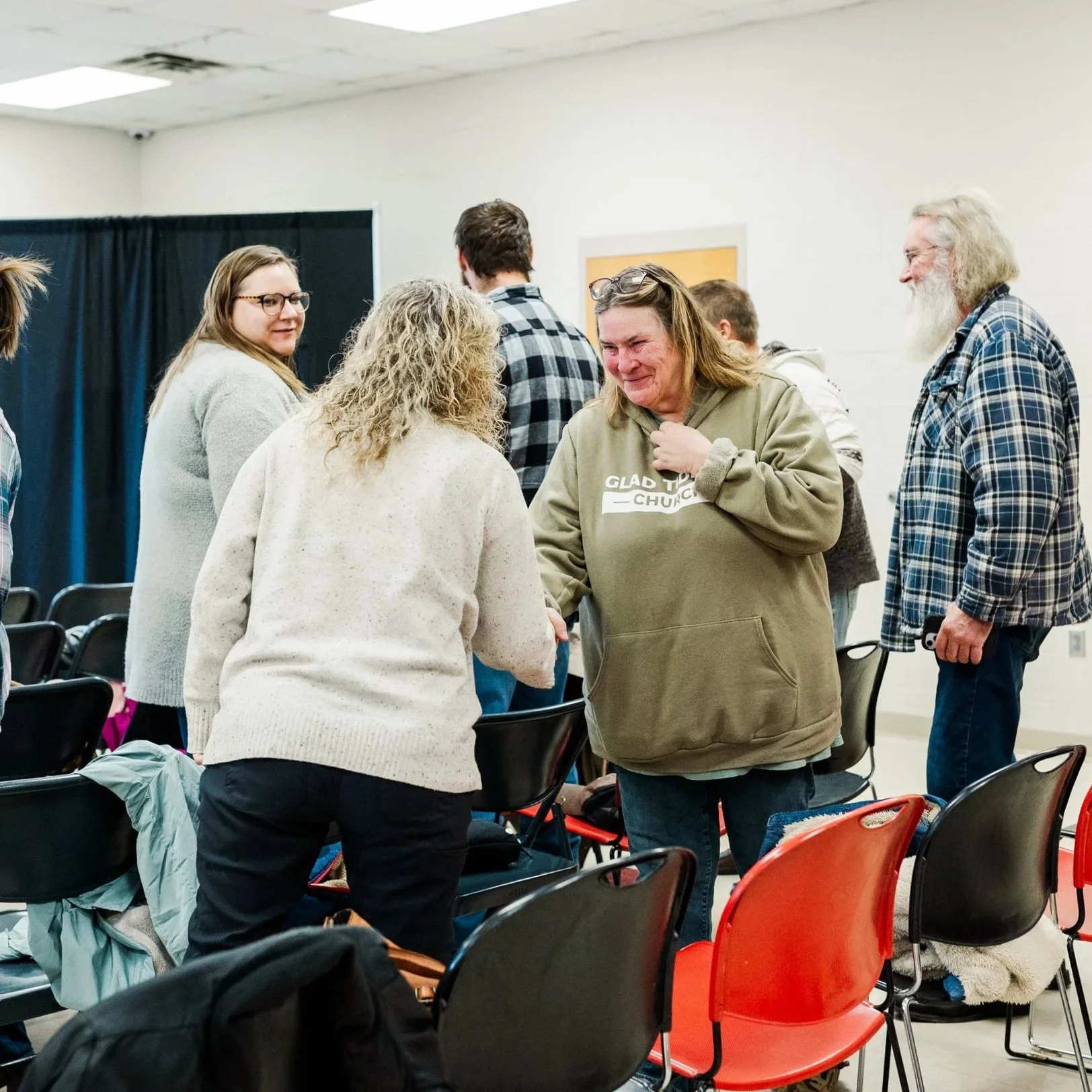 Greeting in church service at Glad Tidings New Castle