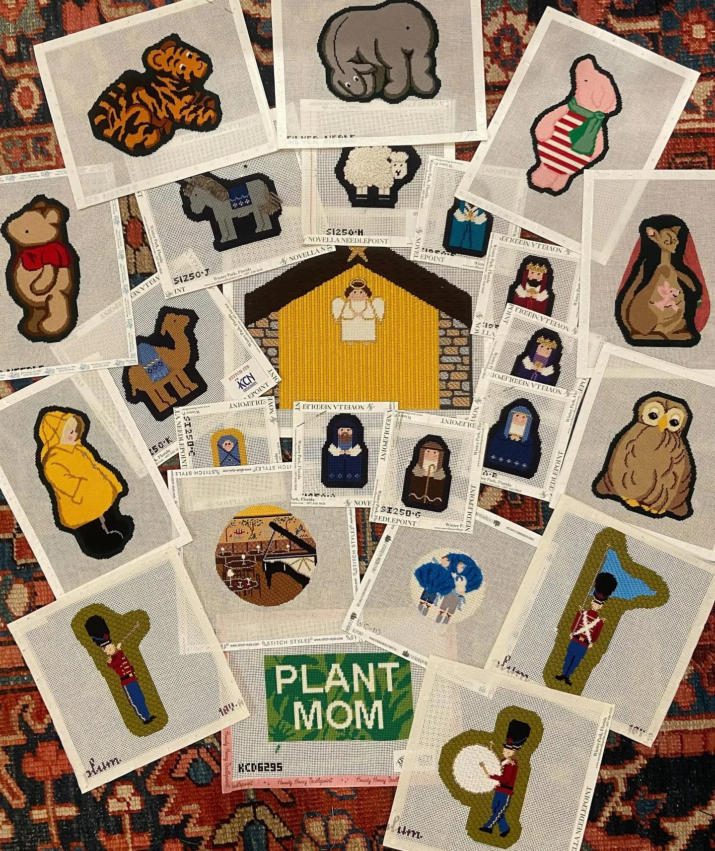 Took my first finish of 2025 to inspire me to get my first #bigboxofneedlepoint organized in &hellip;. quite a while haha. Luckily, I think these should make it back for Christmas 2025!