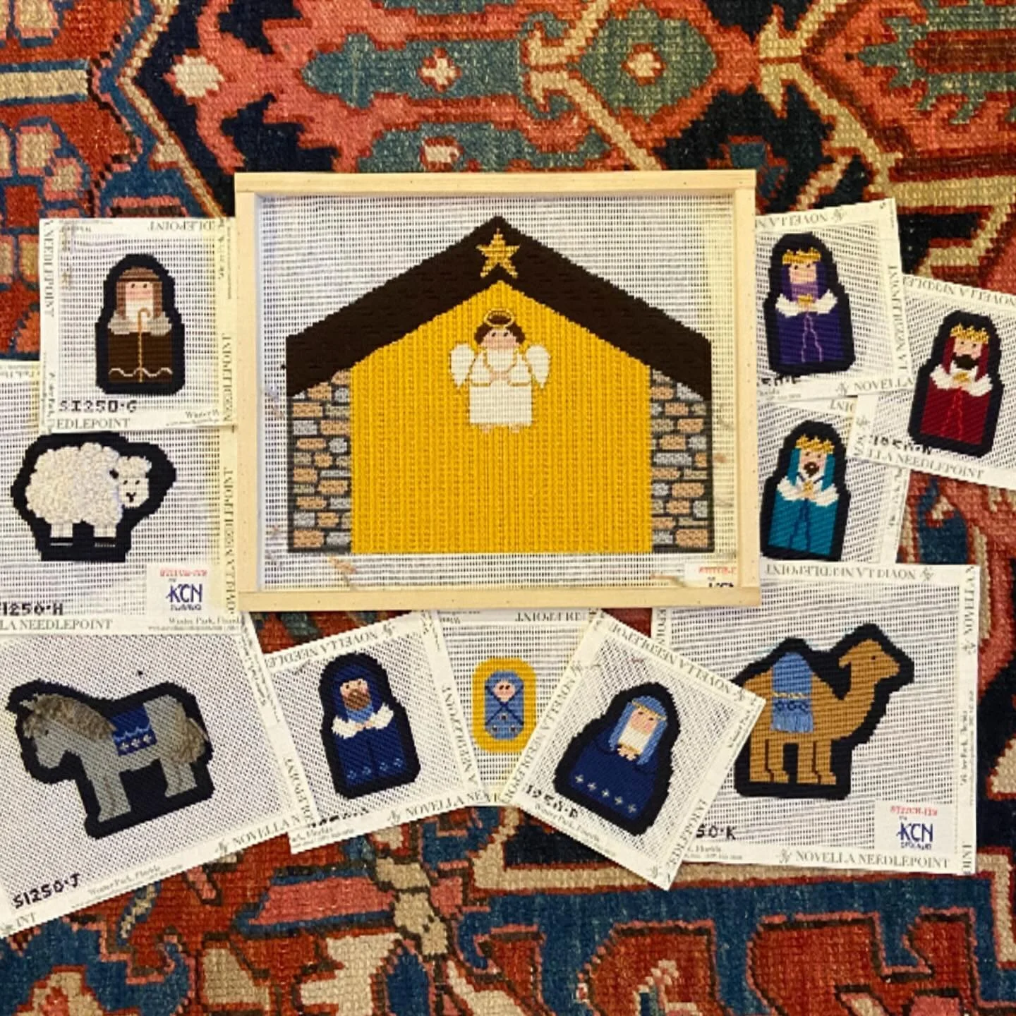 Looks like everyone will be able to be in #Bethlehem for Christmas 2025! Thrilled to have this fun @stitch_its set from @novellaneedlepoint be my first finished #ndlpt Nativity even if it&rsquo;s my second set haha! (&hellip; here&rsquo;s to hoping m