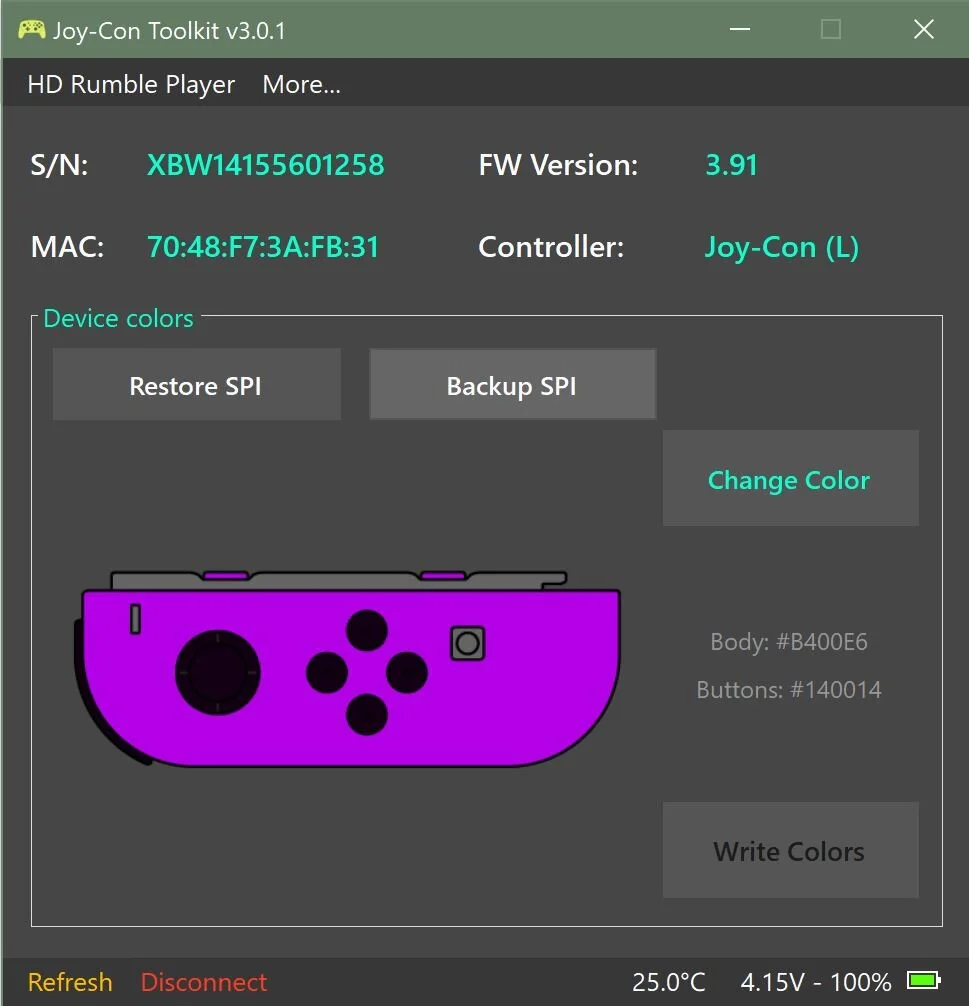 4: Launch JoyCon ToolKit 