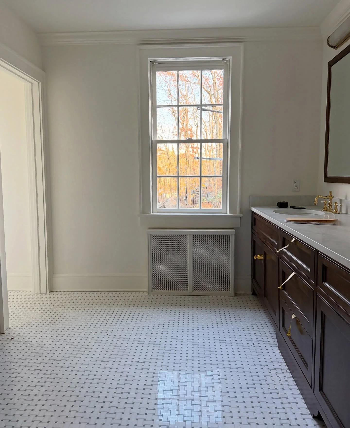 Old meets new in the homestretch for this primary bath 🛁

#anniedelaportedesigns #primarybathroom #homerenovation #bathroomrenovation #ctdesigner #nycdesigner