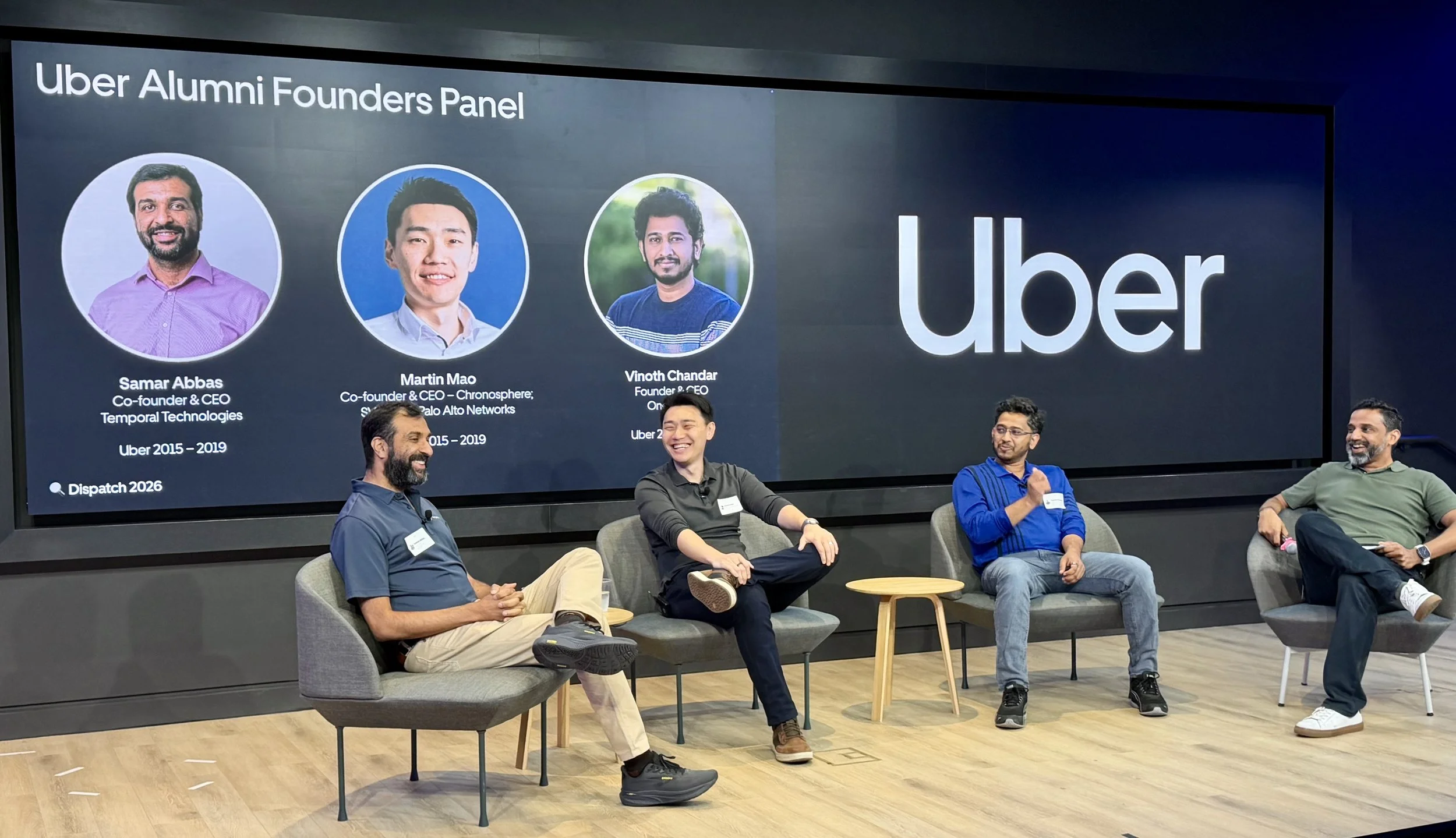 An image of an Uber Alumni Founders panel