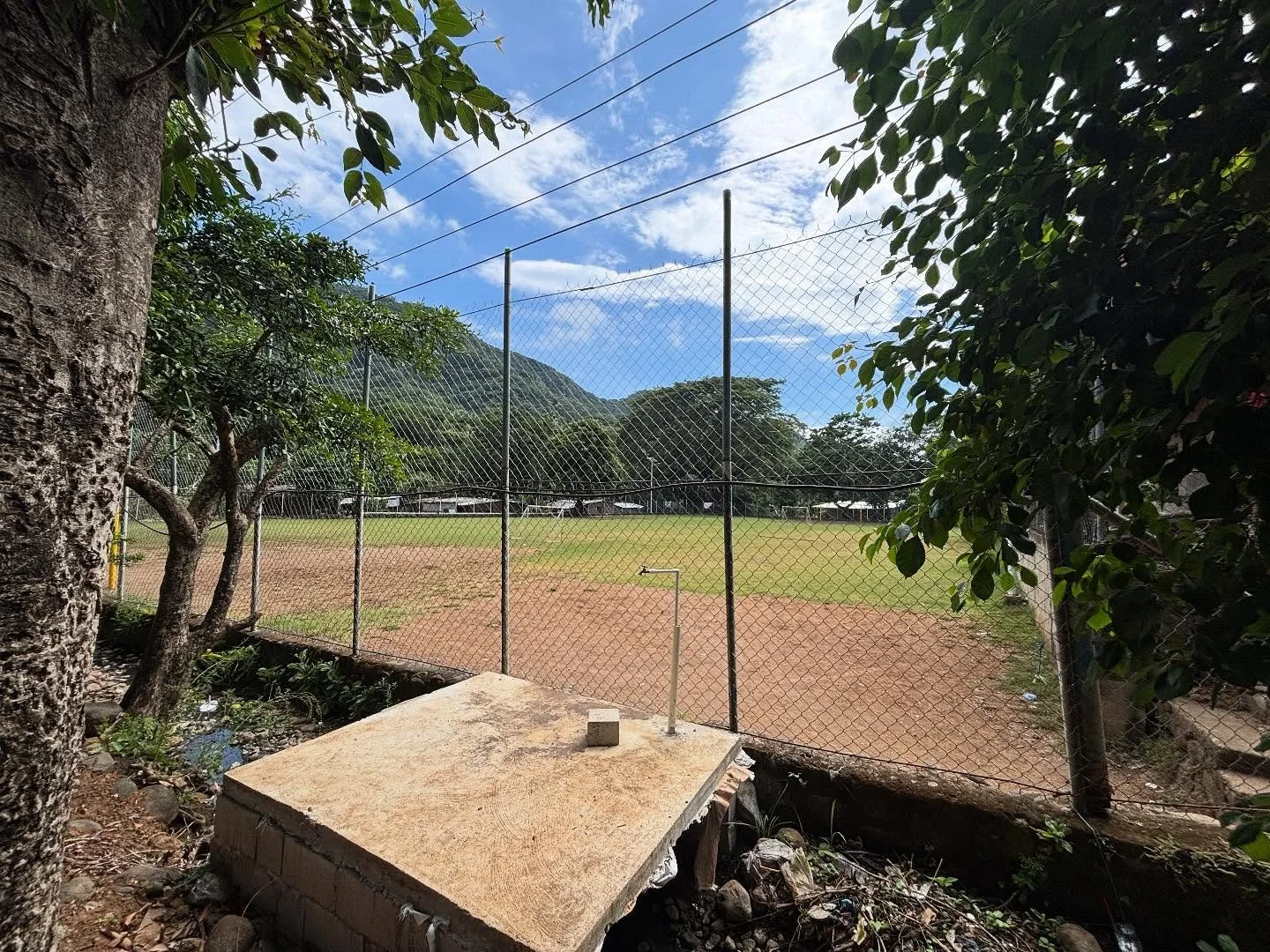 Our yoga retreat in El Salvador is underway.  You may know that we have been raising funds to build community toilets and today our host Amalie from took us to see where the first two will be installed at the local f&uacute;tbol field.  The community