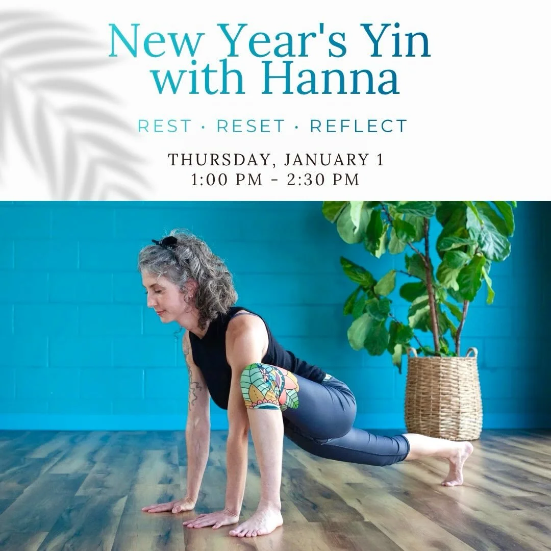 (HYBRID) New Year&rsquo;s Yin with Hanna ✨

Thursday, January 1
1:00 PM  2:30 PM

Rest. Reset. Reflect.

Ease into the new year with a restorative yin yoga practice designed to soothe the body and mind. This gentle, slow-paced class invites you to su