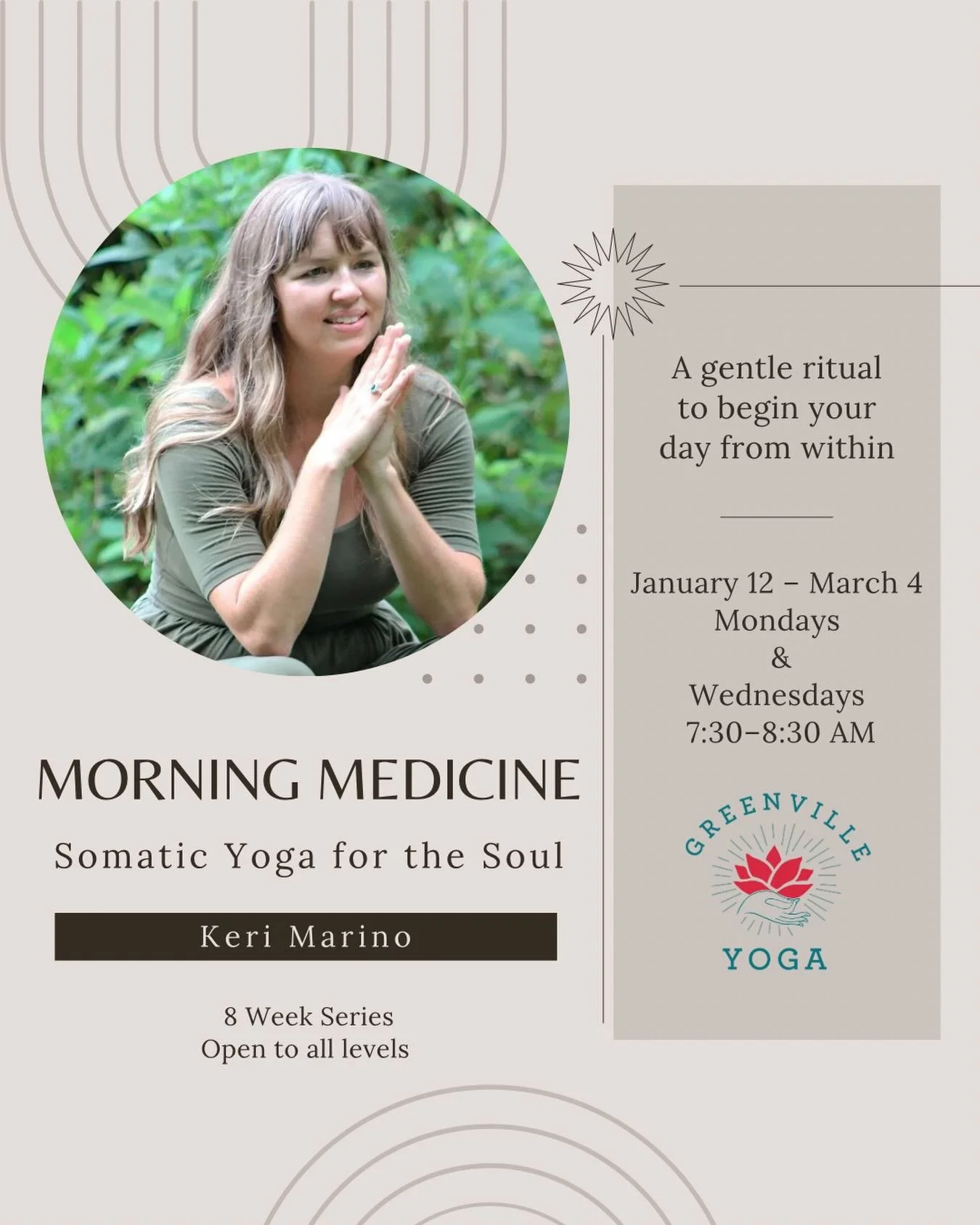 ✨ Morning Medicine: Somatic Yoga for the Soul ✨

Start your mornings with intention through a gentle, deeply nourishing somatic yoga practice designed to help you feel relaxed, grounded, and at ease.

Led by Keri Marino of Nourished Woman Podcast, th