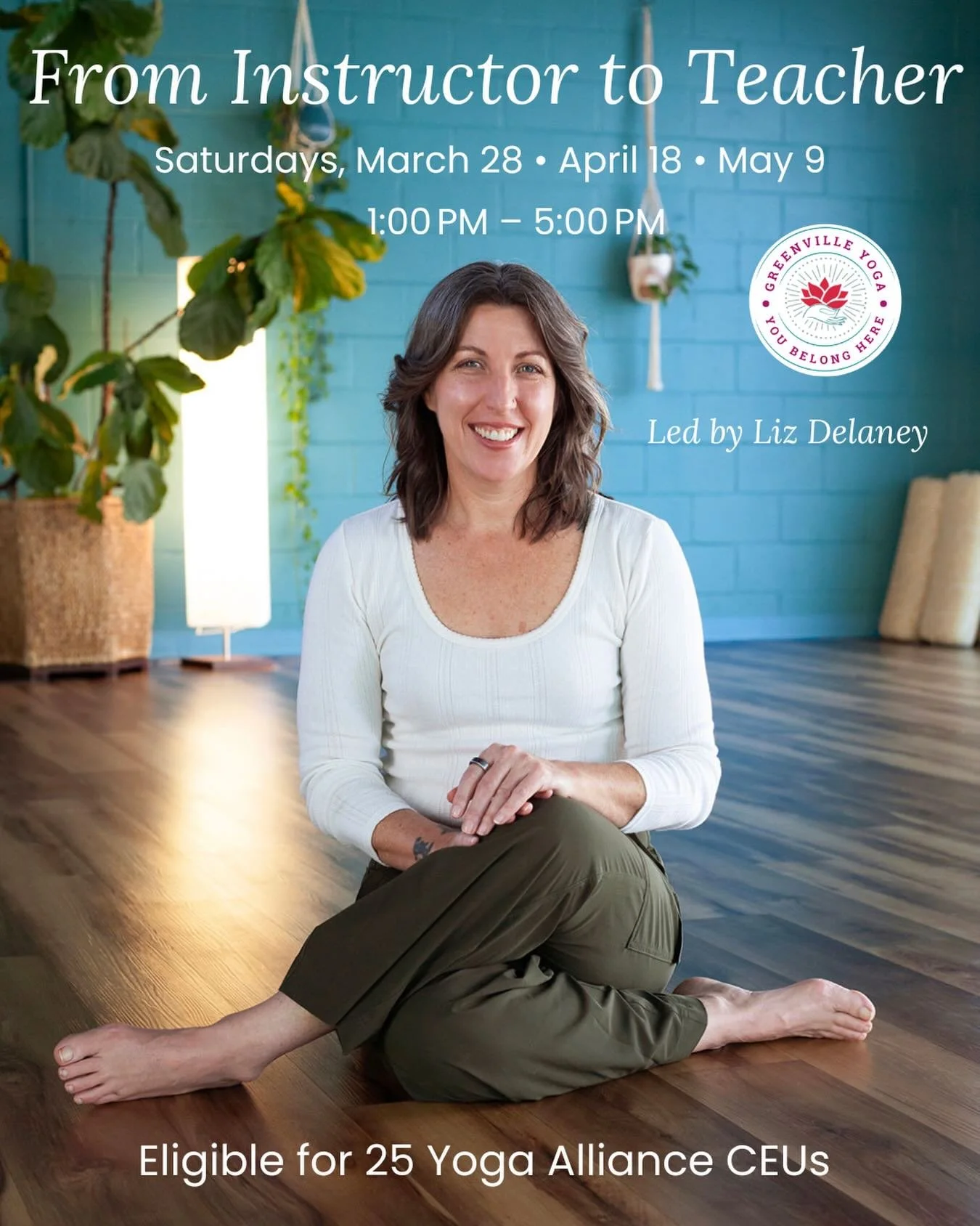 From Instructor to Teacher 🧘&zwj;♀️🧘&zwj;♂️

For teachers already teaching who feel the call to grow their classes and their impact in a whole new way!

🌻 Deepen your understanding of yoga
Explore it as a sacred, transformative practice for body, 